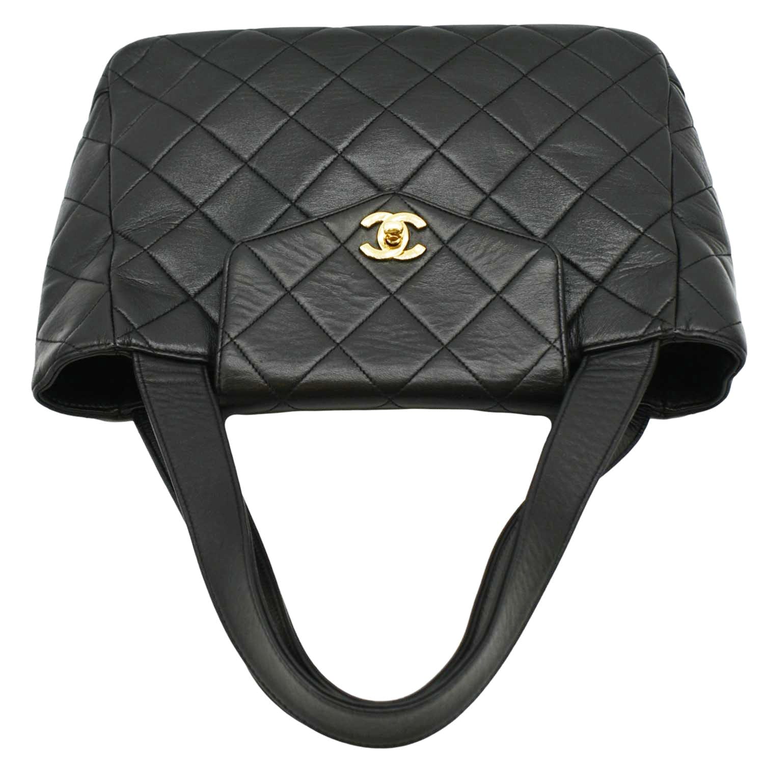 Chanel Classic Flap   Quilted Leather Tote Bag Black