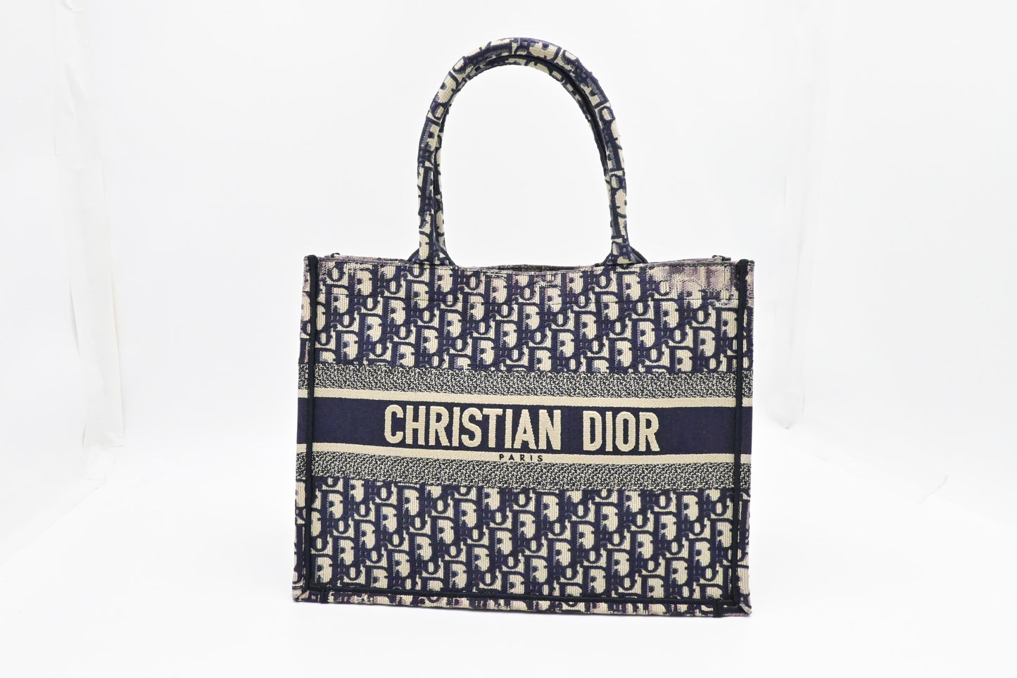 Dior Book Tote In Navy Oblique Handbag Canvas Blue Tote Bag