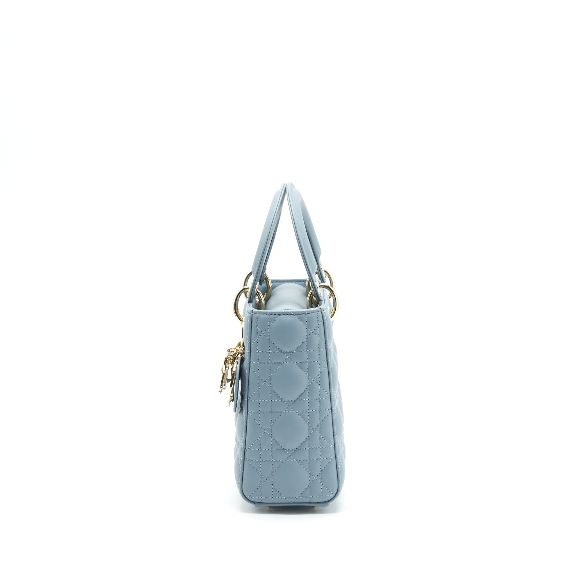 Dior Lady Lambskin Cloud M B Light And Blue Gold Travel Bag