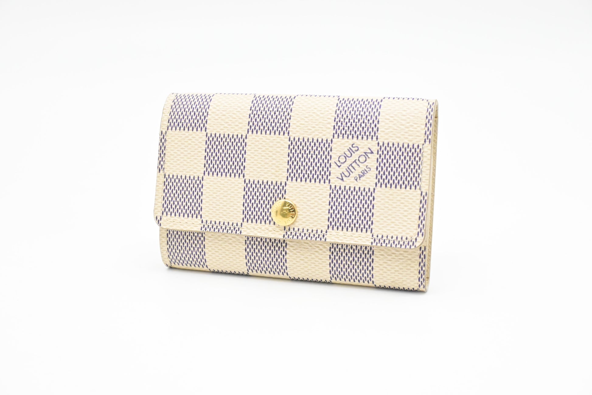 Louis Vuitton 6 Azur Damier Canvas Key Case Wallet Case