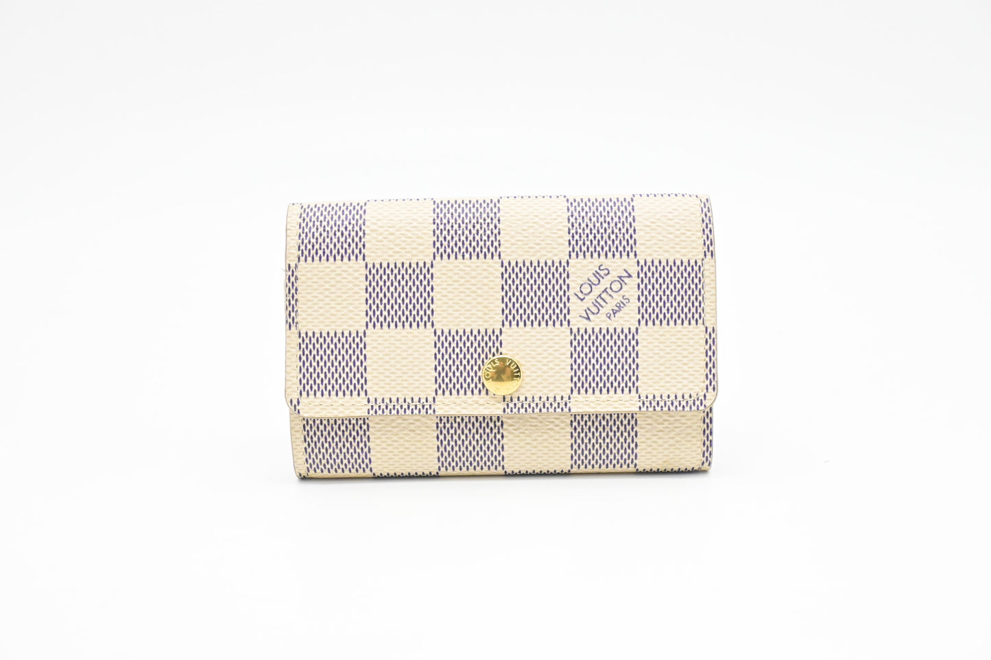 Louis Vuitton 6 Azur Damier Canvas Key Case Wallet Case