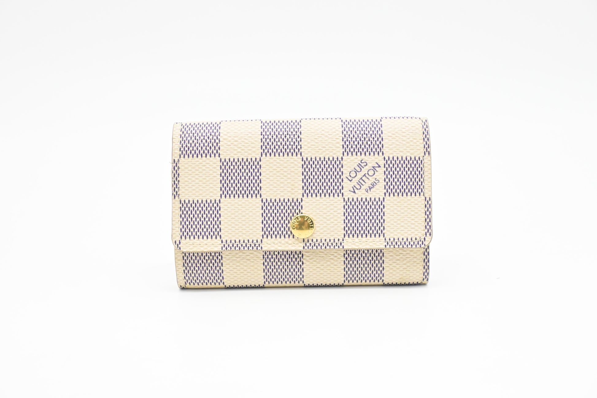 Louis Vuitton 6 Azur Damier Canvas Key Case Wallet Case