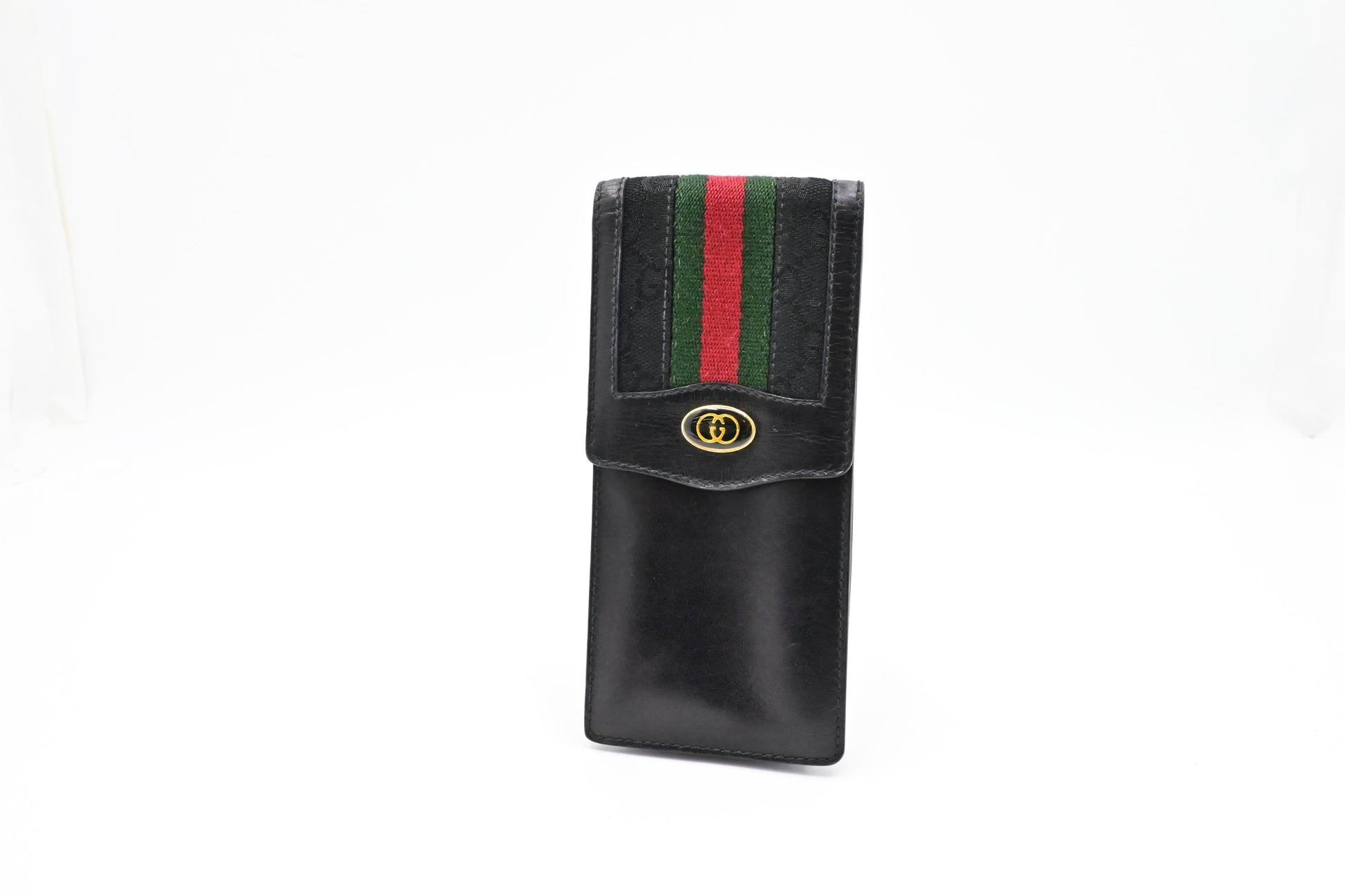 Gucci 'Accessories Collection' Glasses Sherry Line Leather Canvas Black Sunglasses