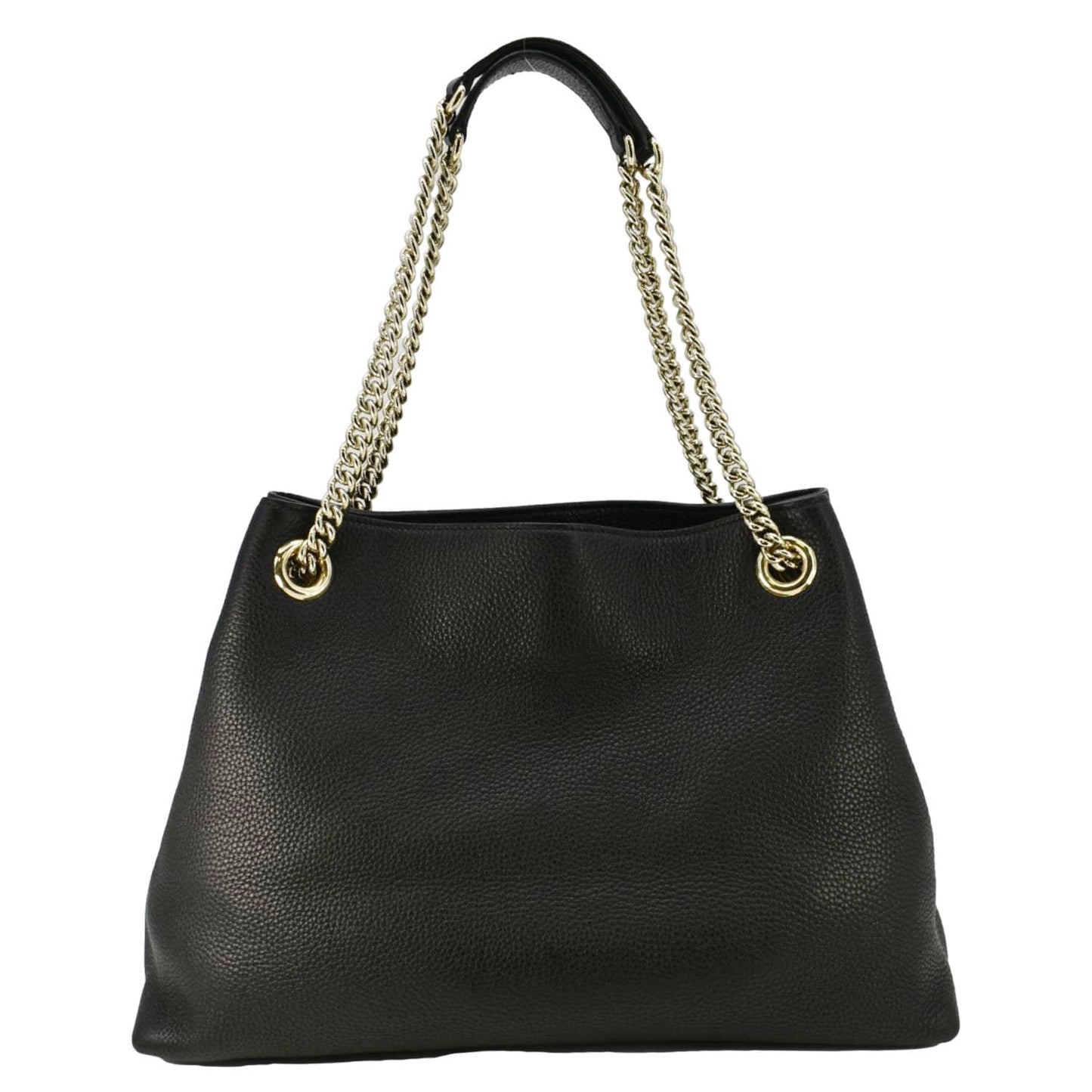 Gucci Soho Pebbled Shoulder Bag Leather Black Bag 308982