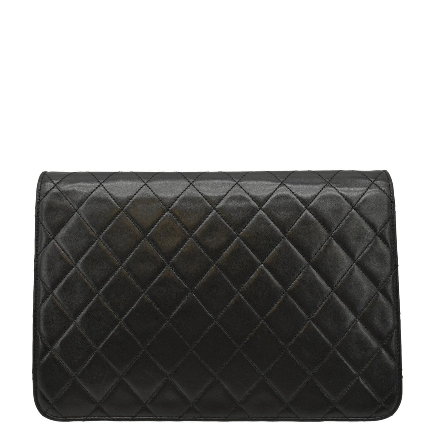 Chanel Half Flap Quilted Leather Black Travel Bag