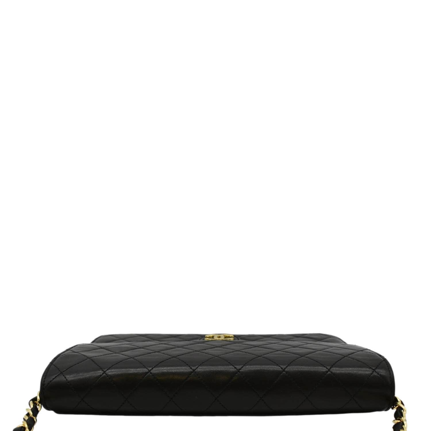 Chanel Half Flap Quilted Leather Black Travel Bag