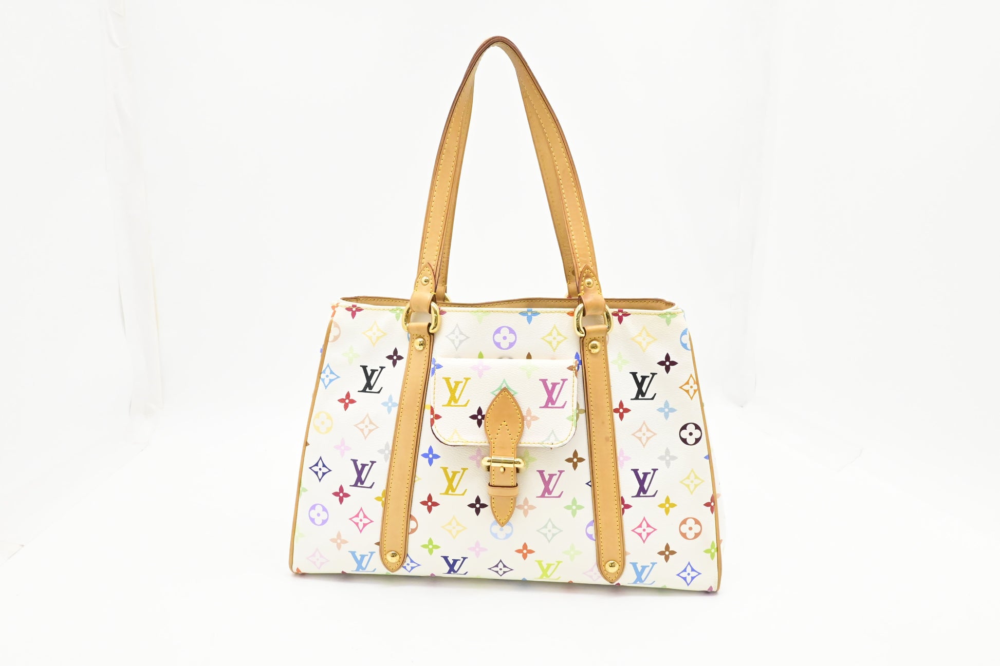 Louis Vuitton Aurelia Canvas White Multicolor Handbag