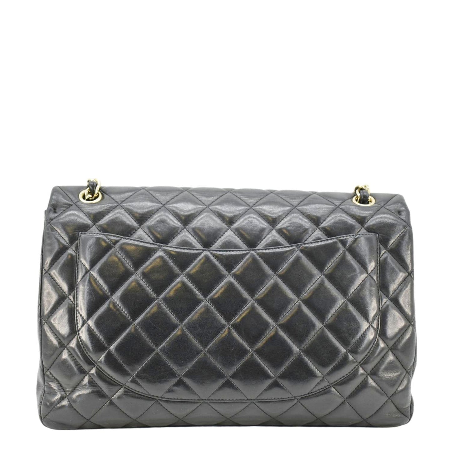 Chanel Maxi Classic Single Flap Quilted Leather Black Travel Bag