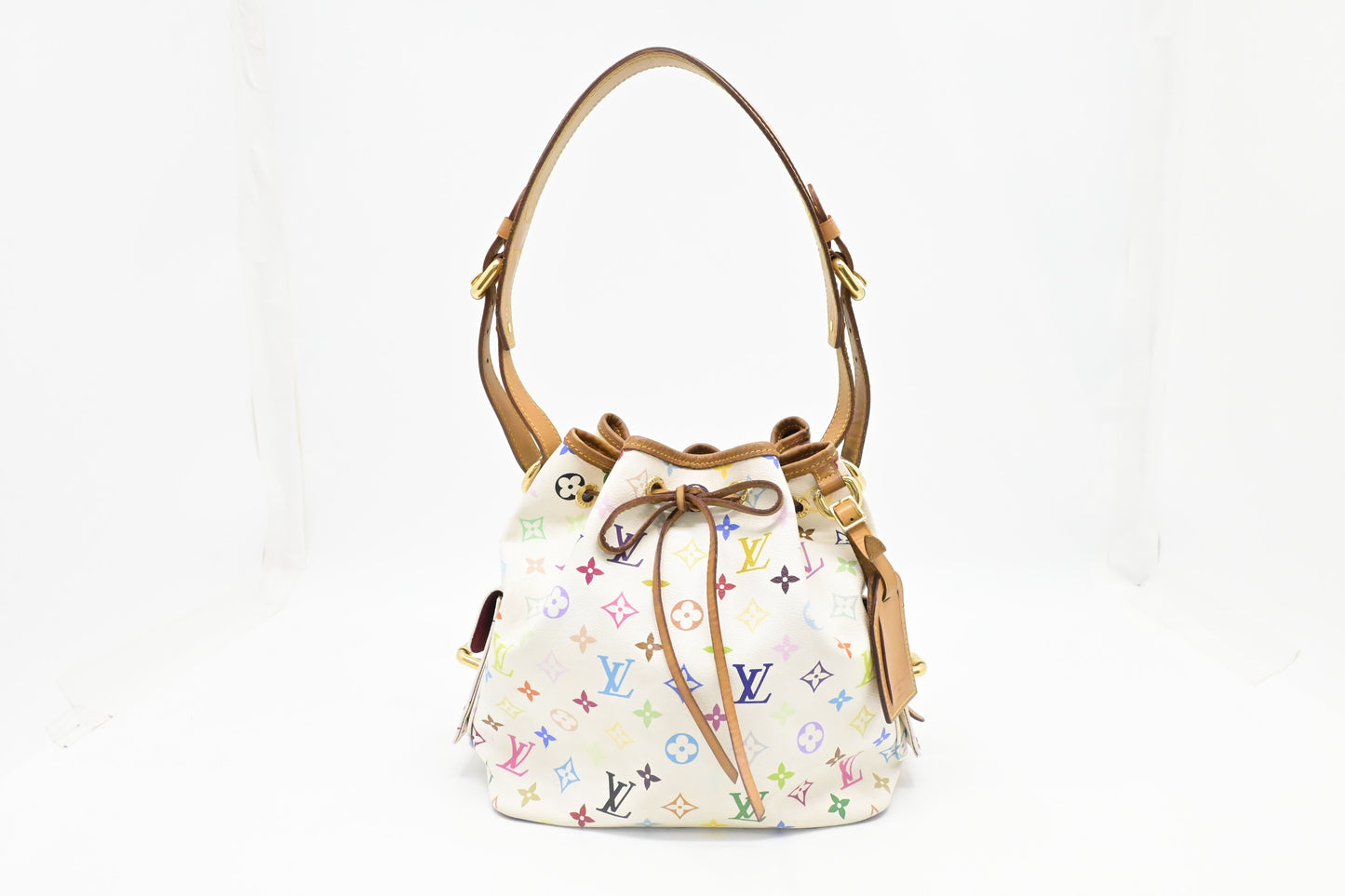 Louis Vuitton x Takashi Murakami Petit Noe Monogram Canvas White Multicolor Handbag Monogram Canvas