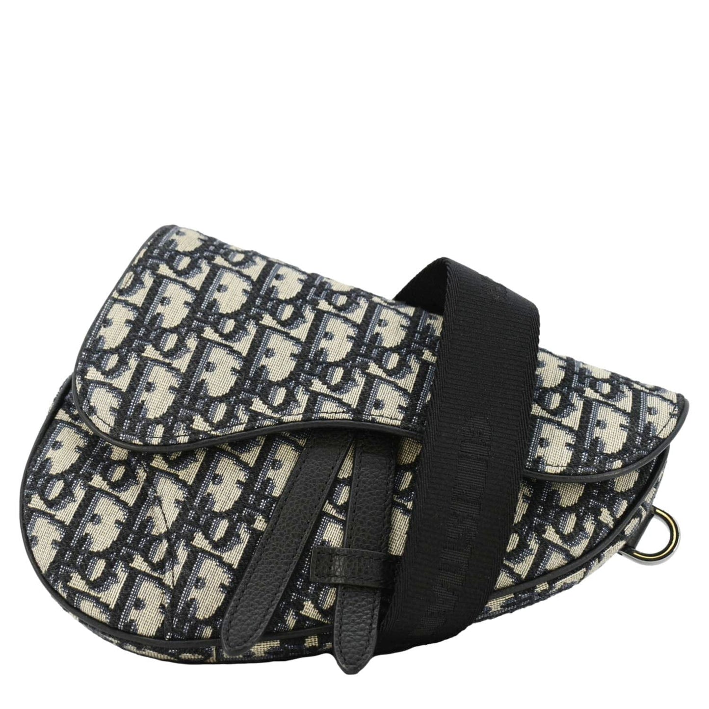 Dior Saddle Oblique Jacquard Belt Crossbody Bag Blue Navy Saddle Bum Bag