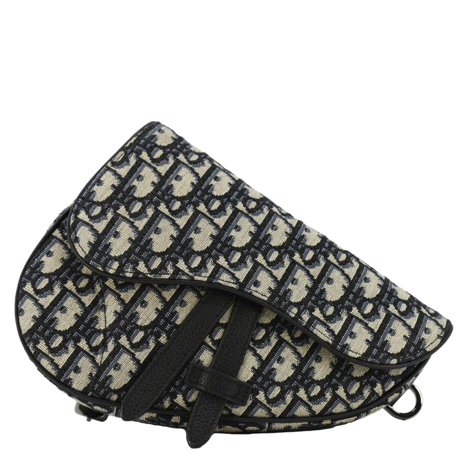 Dior Saddle Oblique Jacquard Belt Crossbody Bag Blue Navy Saddle Bum Bag