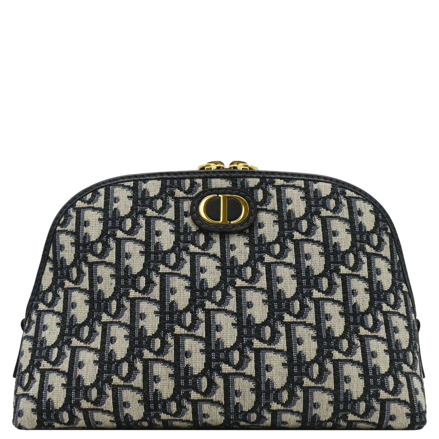Dior Montaigne Aphrodite Oblique Jacquard Pouch Navy Handbag Blue Travel Bag