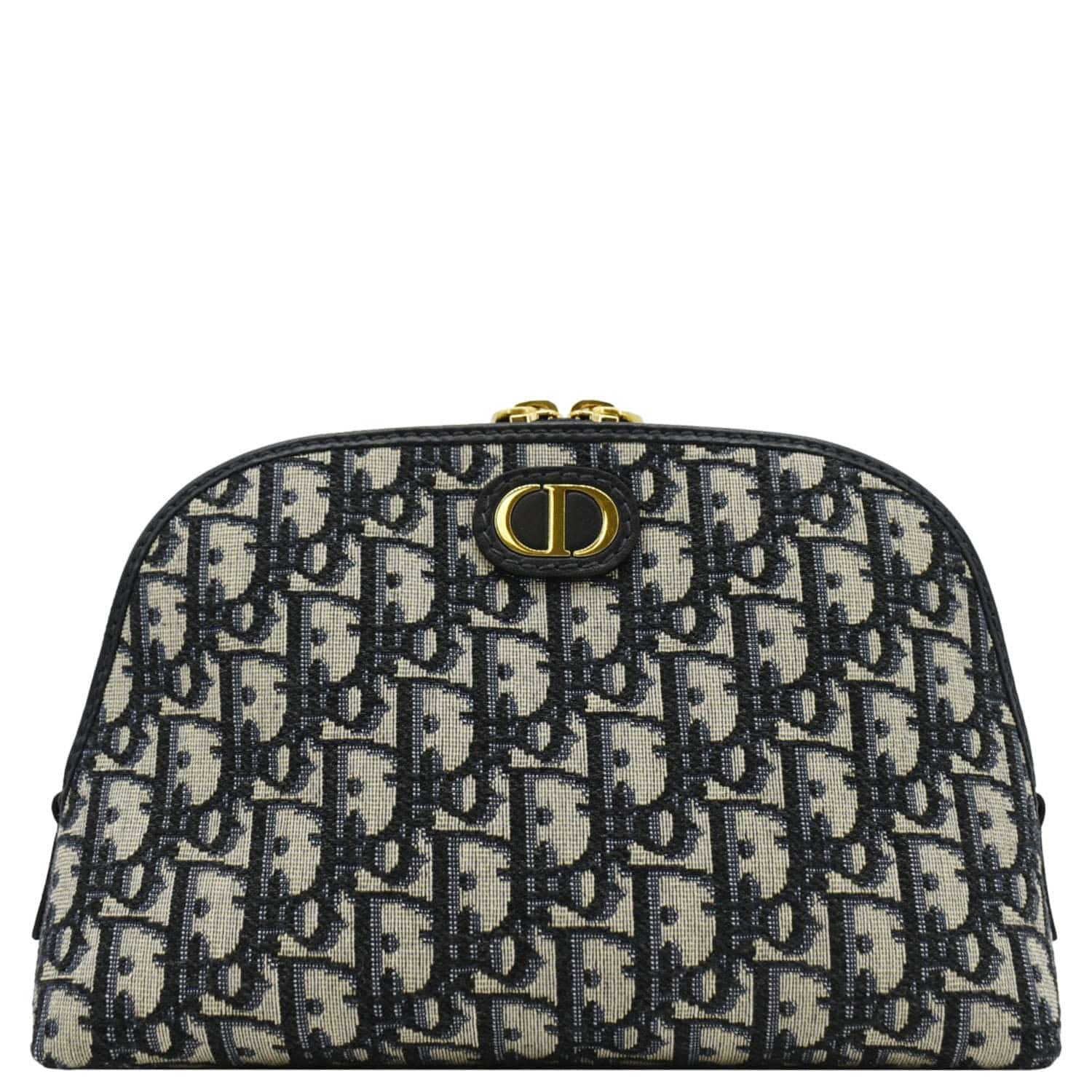 Dior Montaigne Aphrodite Oblique Jacquard Pouch Navy Handbag Blue Travel Bag