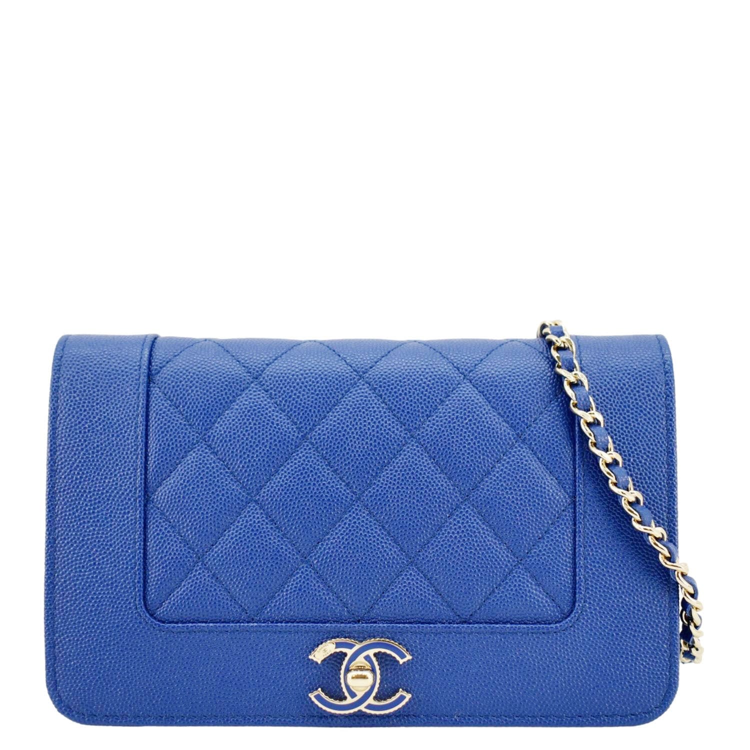 Chanel Mademoiselle Flap Quilted Leather Blue Travel Bag
