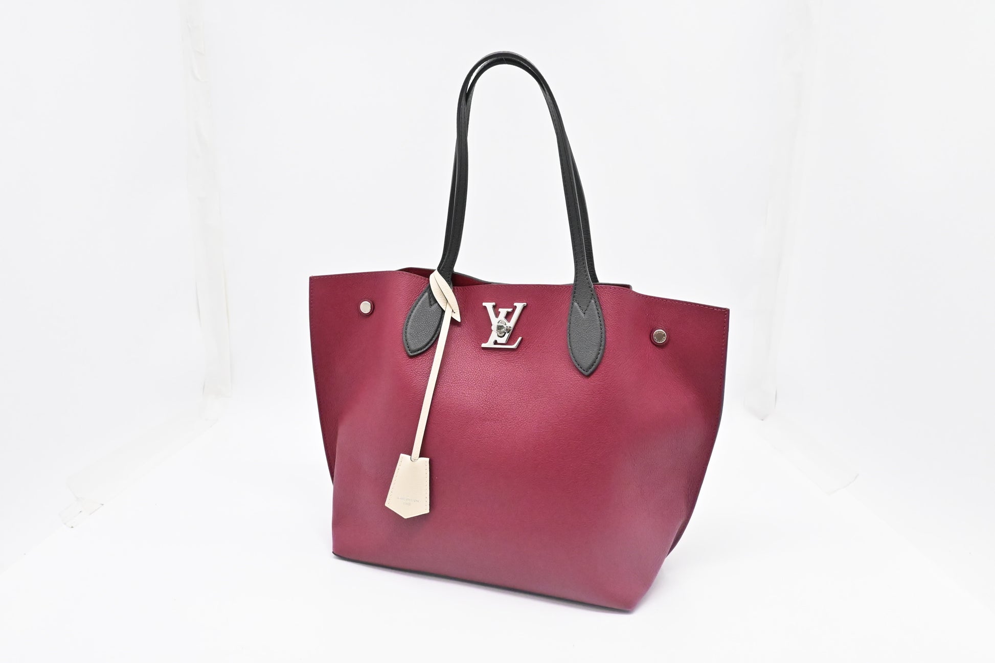 Louis Vuitton Lockme Go Leather Red Pink Tote Bag