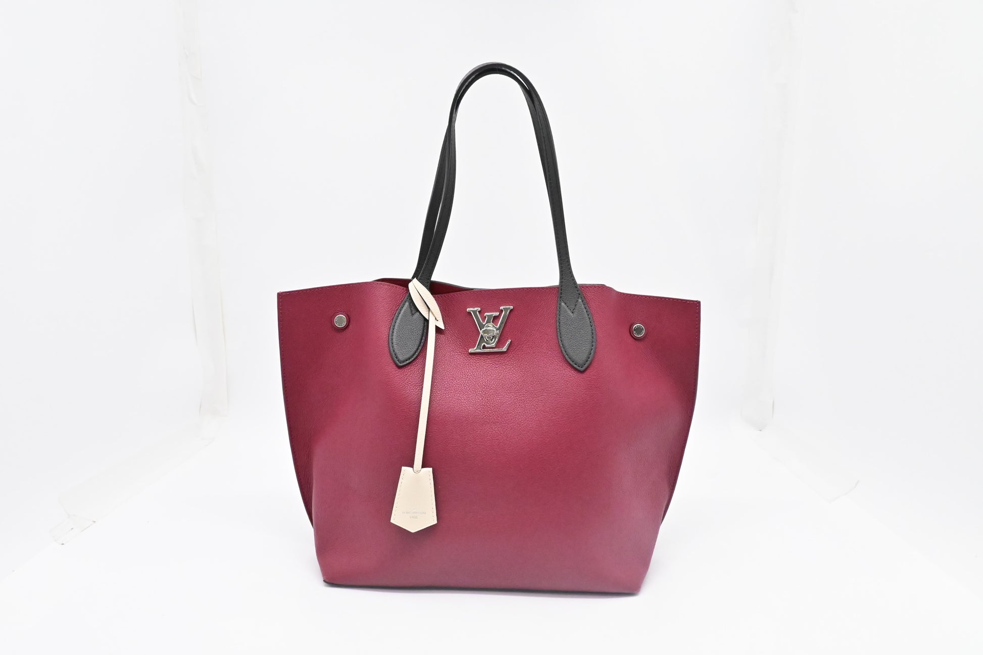 Louis Vuitton Lockme Go Leather Red Pink Tote Bag