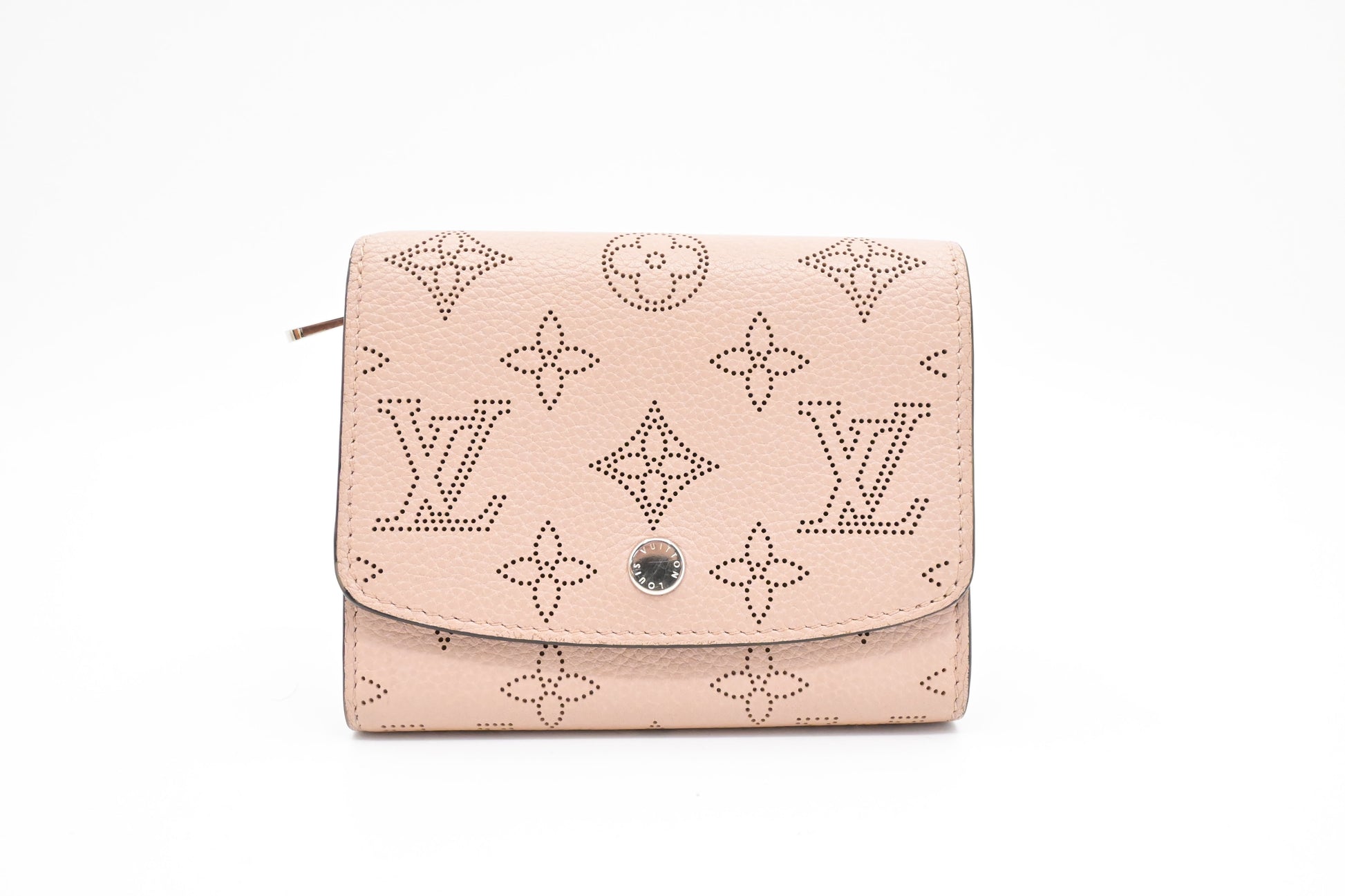 Louis Vuitton Iris Compact Rose Jasmin Mahina Leather Wallet Case
