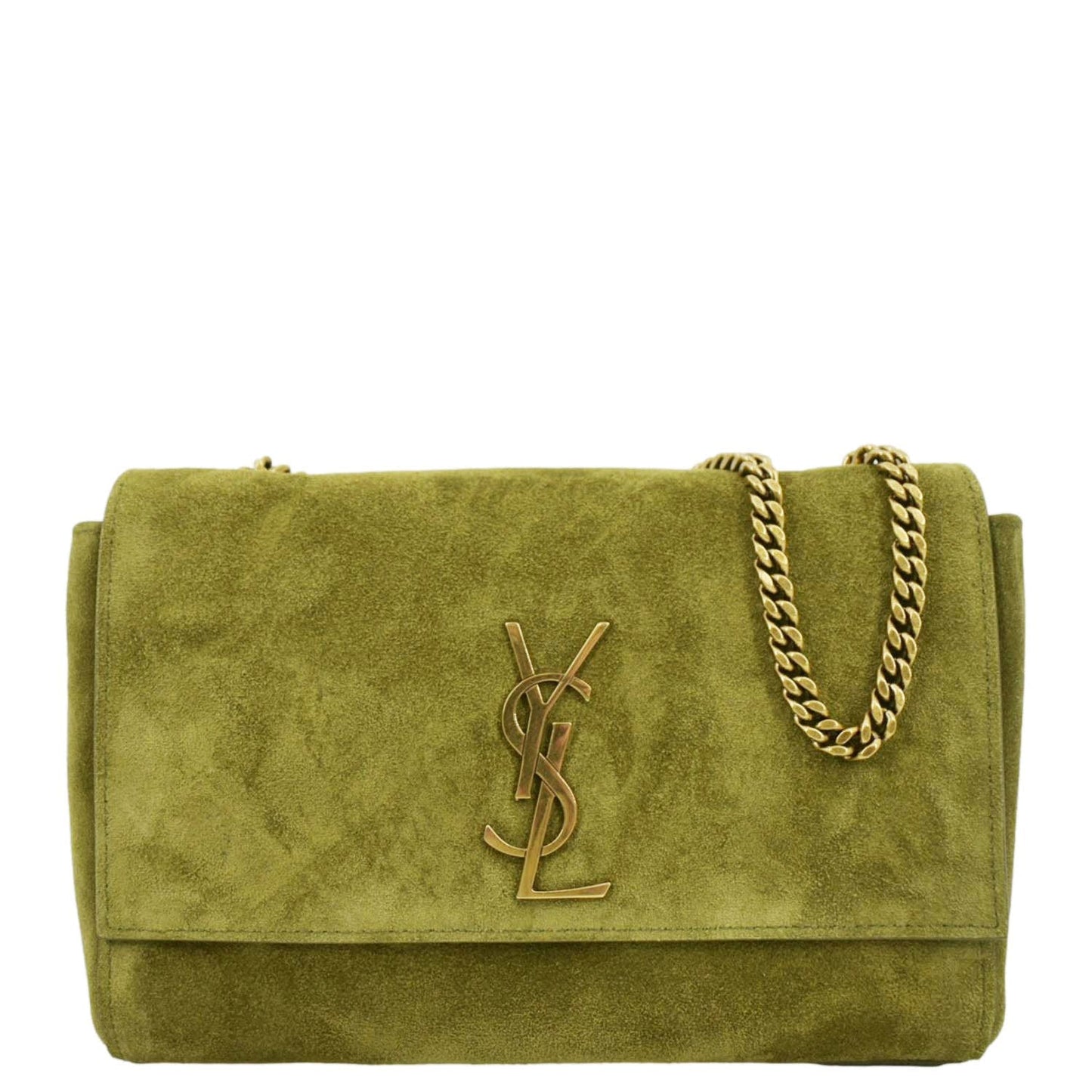 YSL Saint Laurent Yves Kate Reversible Shoulder Bag Grassy Suede Green Kate Reversible Suede