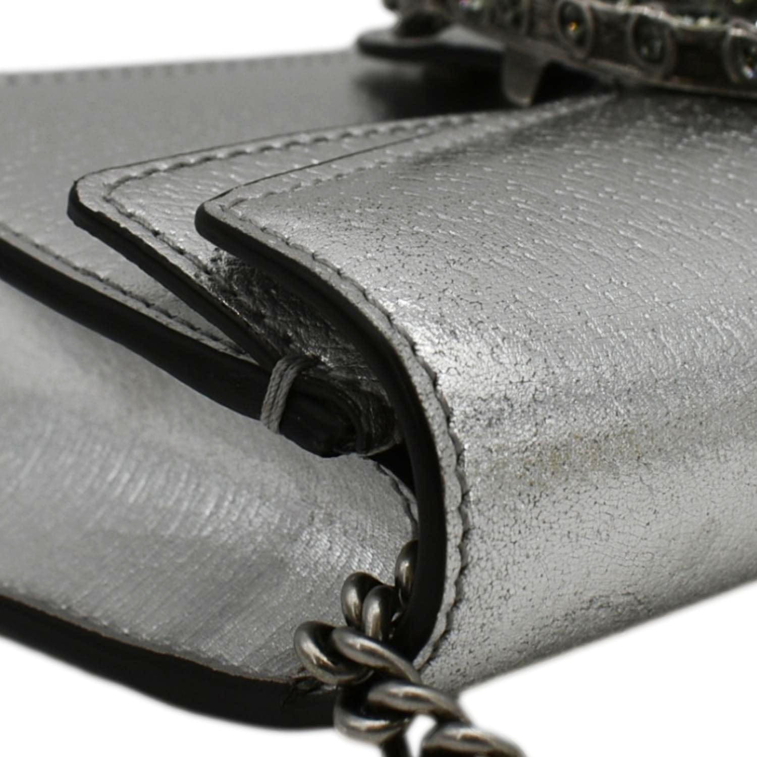 Gucci Dionysus Super Metallic Crossbody Bag Leather Silver