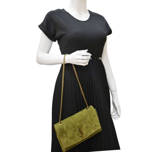 YSL Saint Laurent Yves Kate Reversible Shoulder Bag Grassy Suede Green Kate Reversible Suede