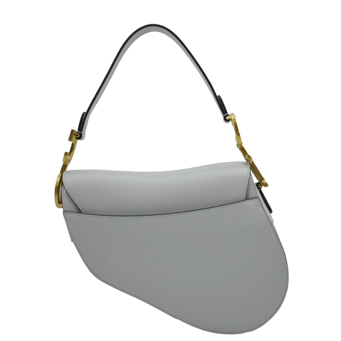 Dior Saddle Smooth Calfskin Satchel Bag Placid Leather Blue Travel Bag