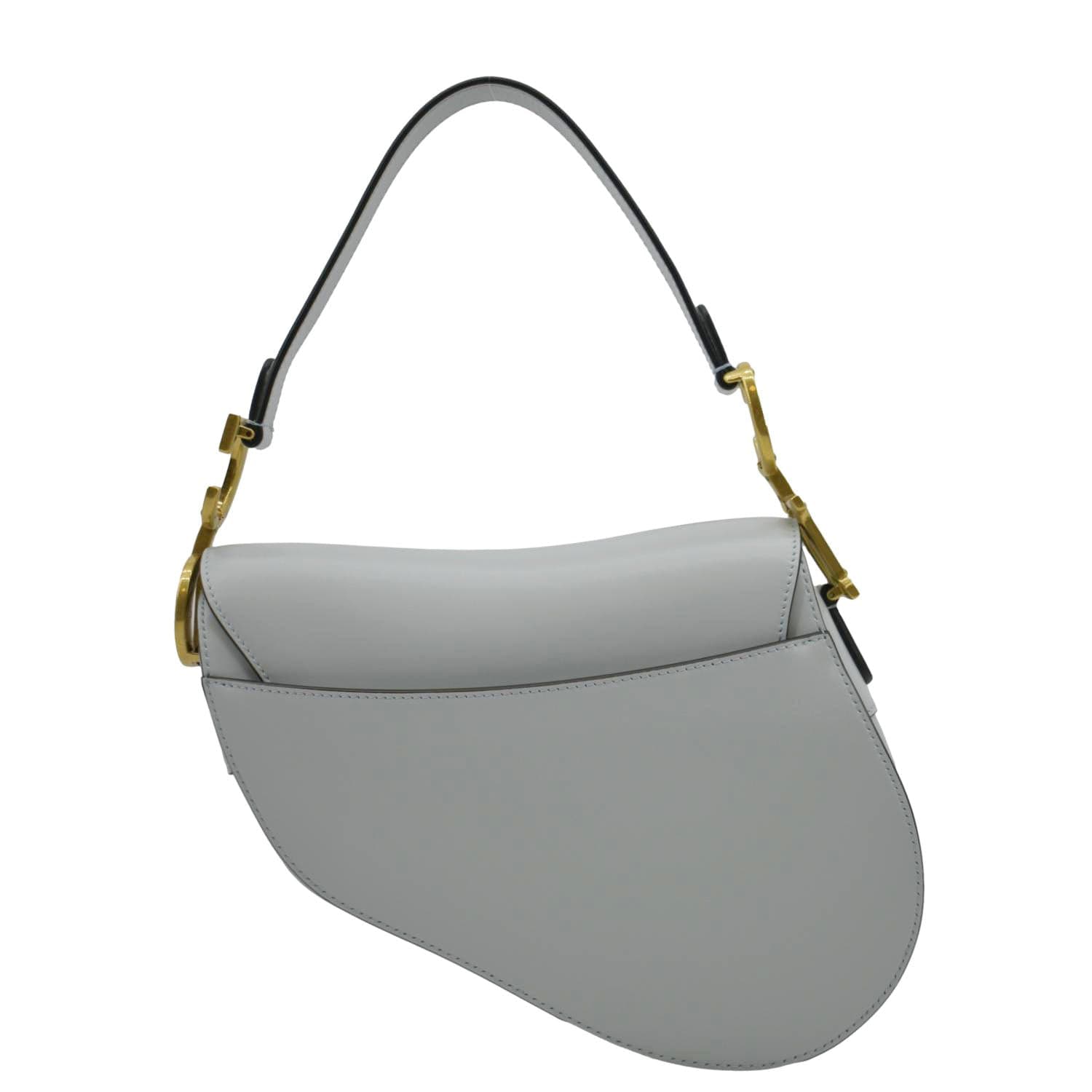 Dior Saddle Smooth Calfskin Satchel Bag Placid Leather Blue Travel Bag