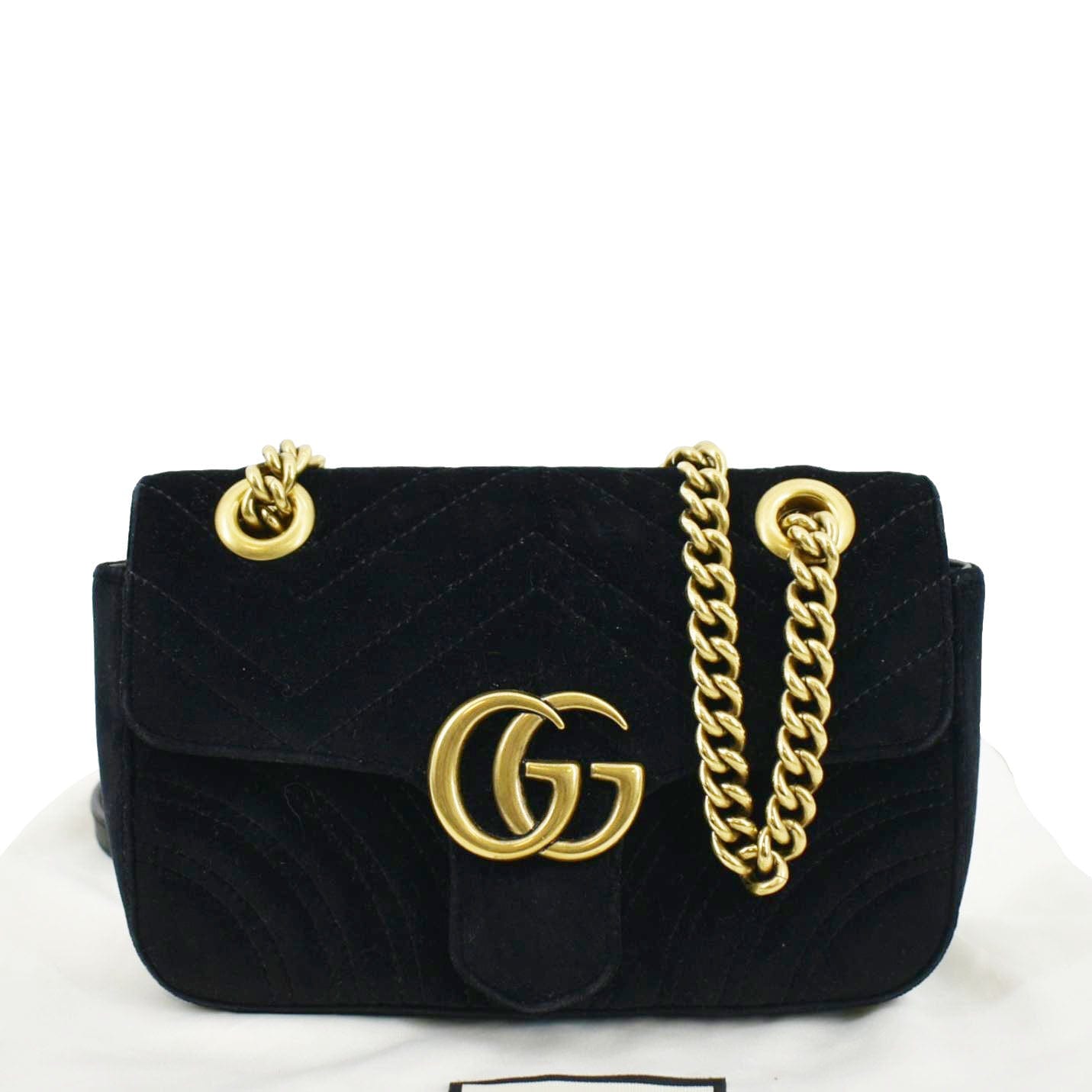 Gucci Marmont Velvet Crossbody Bag Black