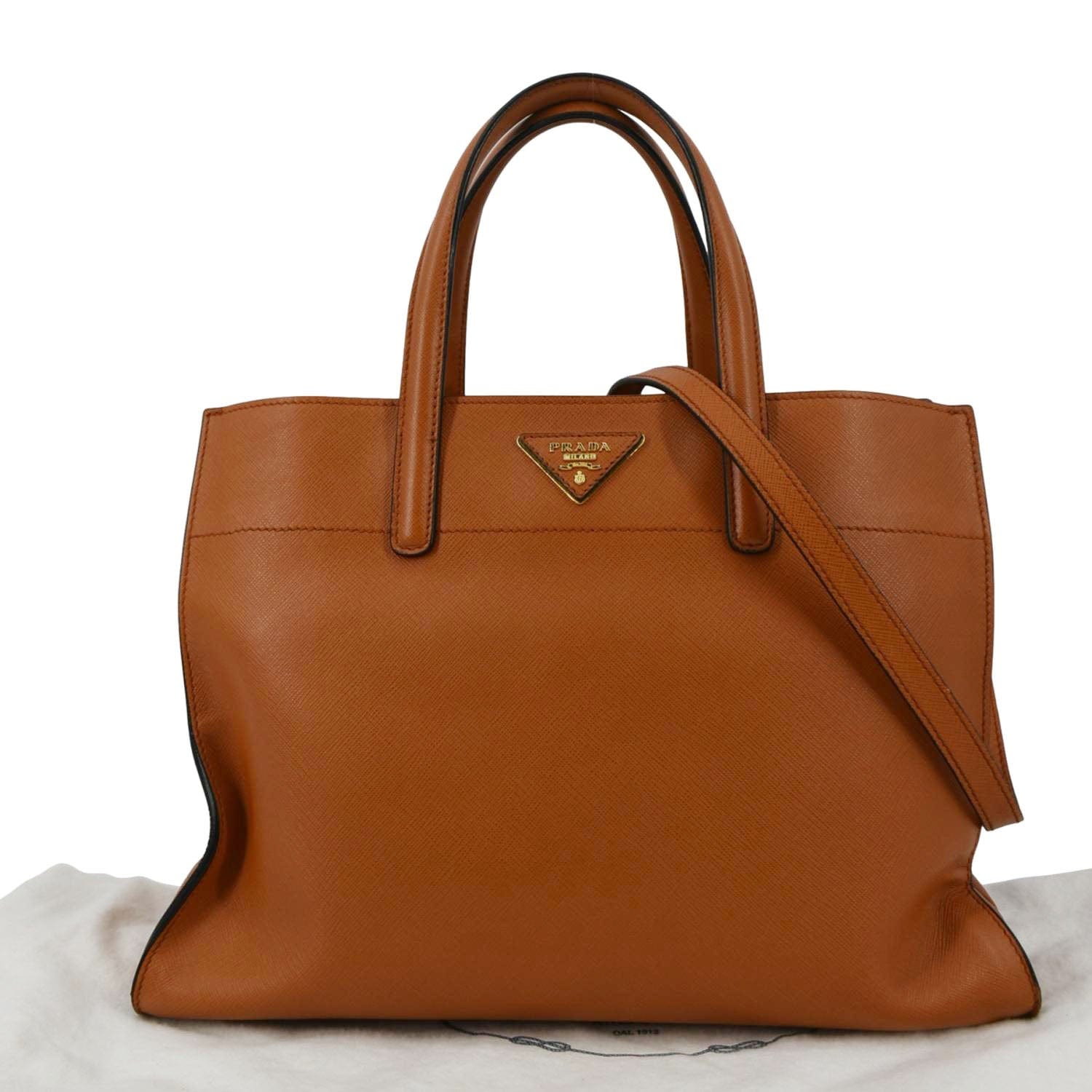 Saffiano Top Handle Satchel Bag Orange Leather Travel Bag