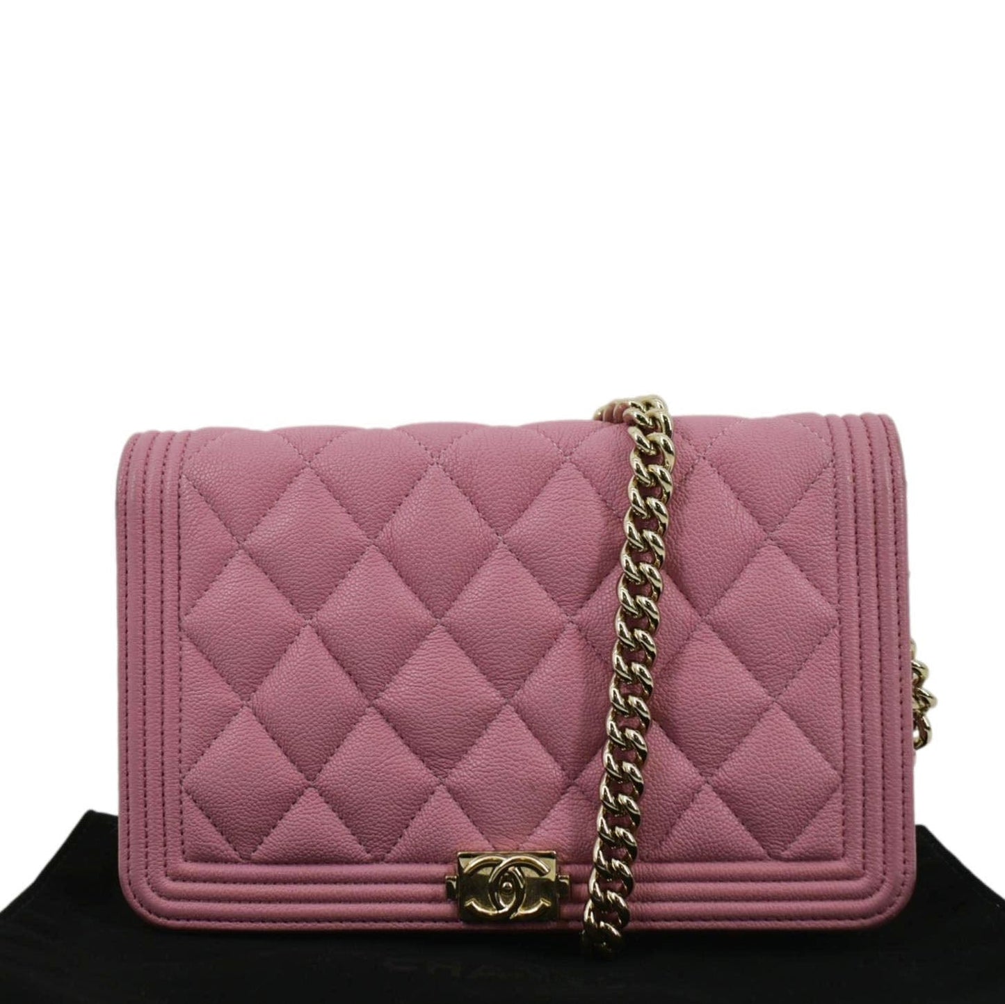 Chanel Boy Flap Quilted Leather Pink Travel Bag