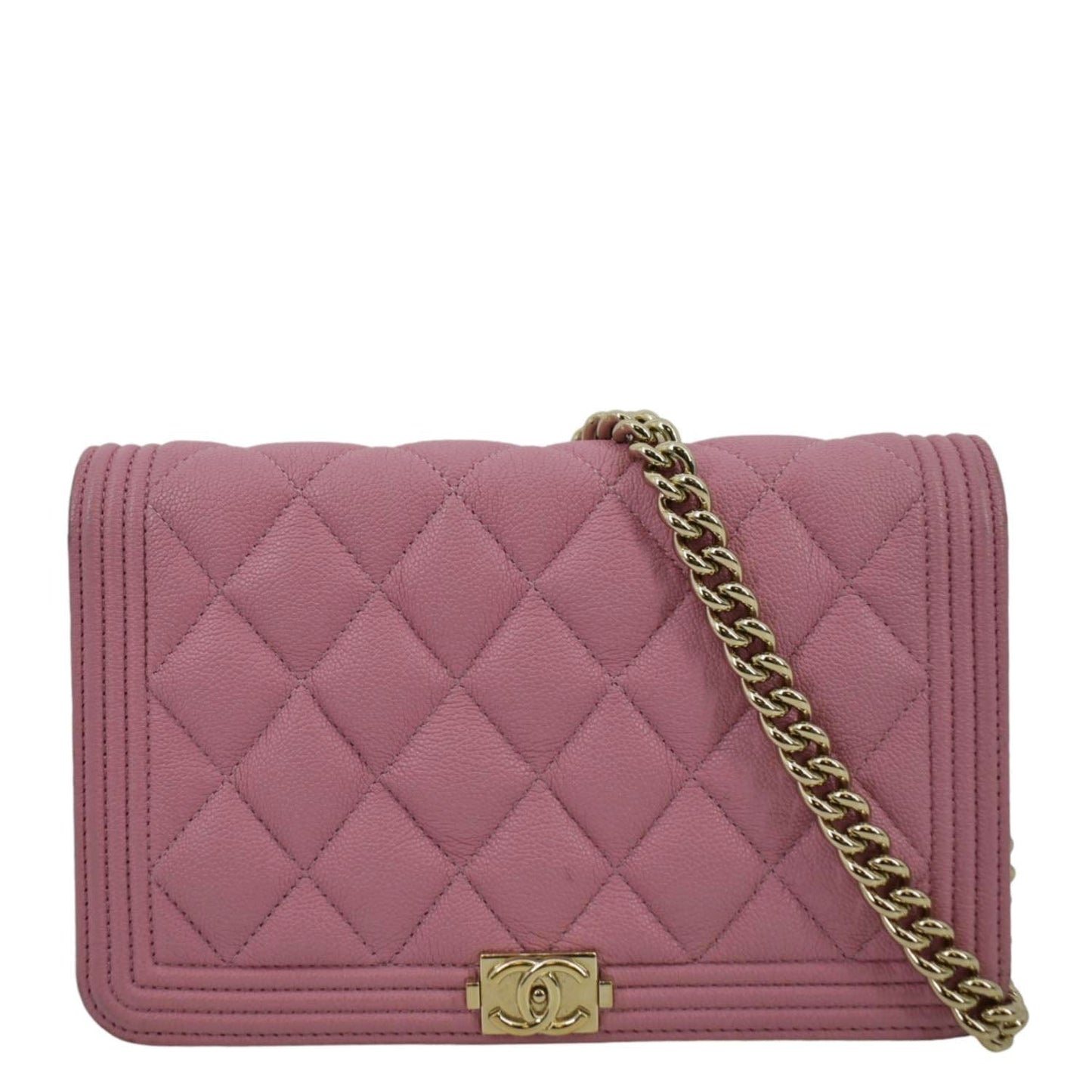 Chanel Boy Flap Quilted Leather Pink Travel Bag