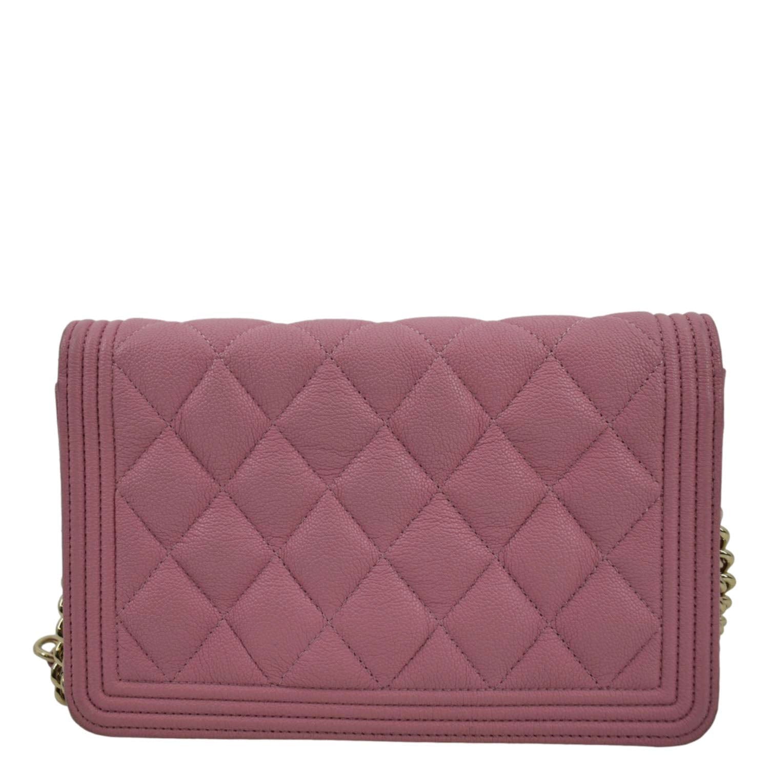 Chanel Boy Flap Quilted Leather Pink Travel Bag