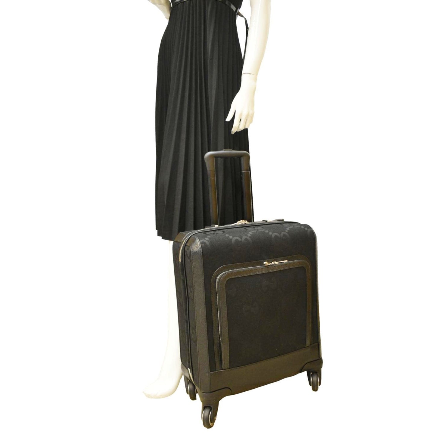Gucci Cabin Trolley Jumbo Supreme Travel Bag Canvas Black