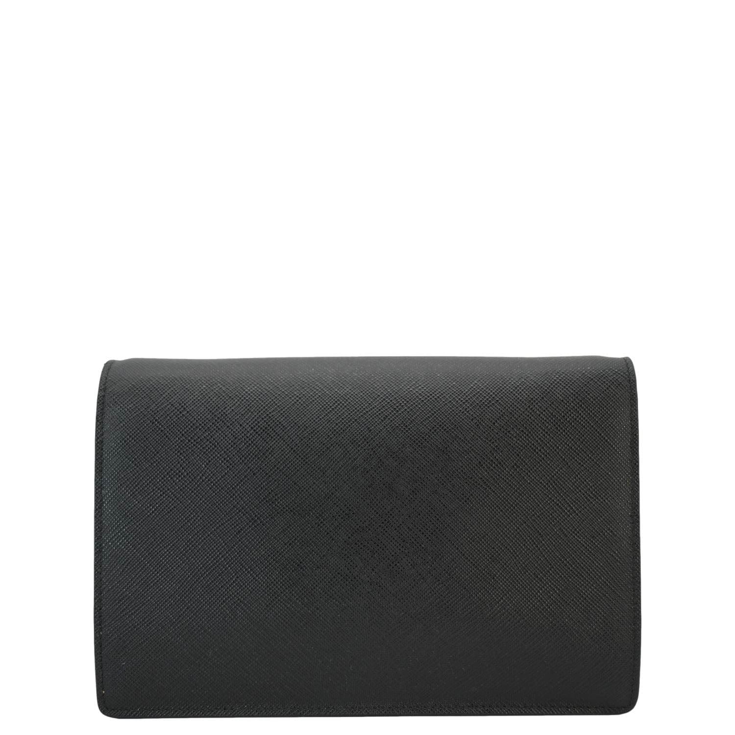 Prada City Envelope Crossbody Bag Leather Saffiano Black