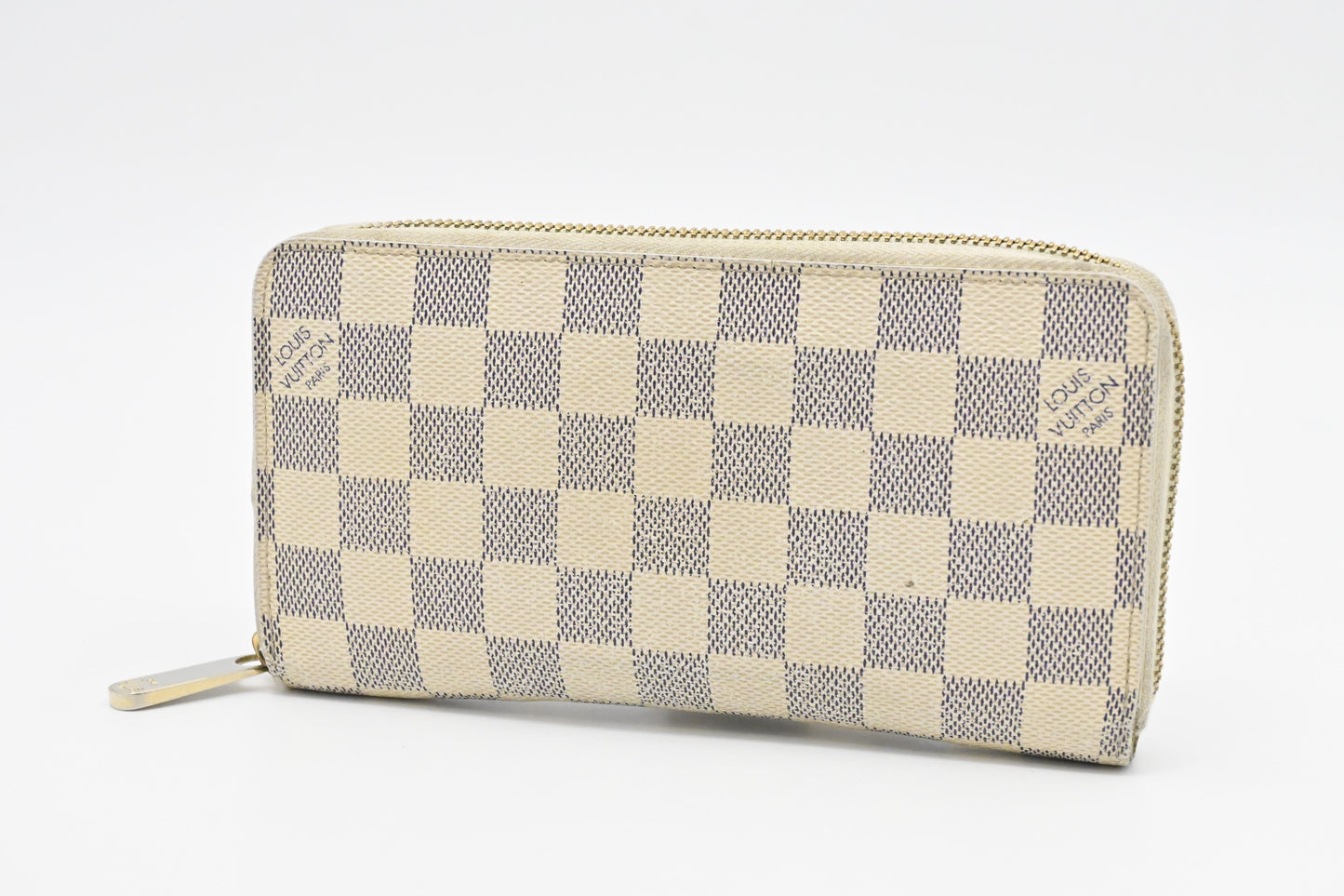 Louis Vuitton Long Zippy Damier Azur Canvas Wallet Case Canvas 1