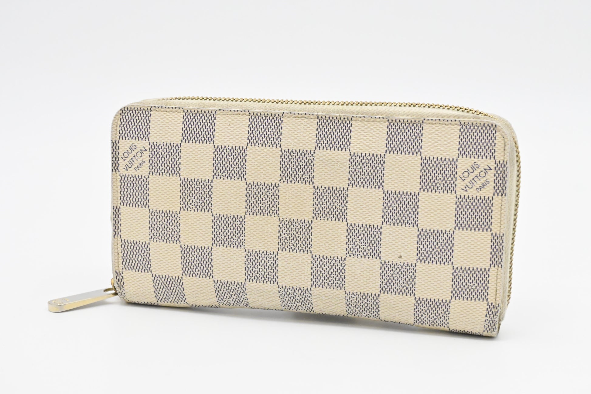 Louis Vuitton Long Zippy Damier Azur Canvas Wallet Case Canvas 1