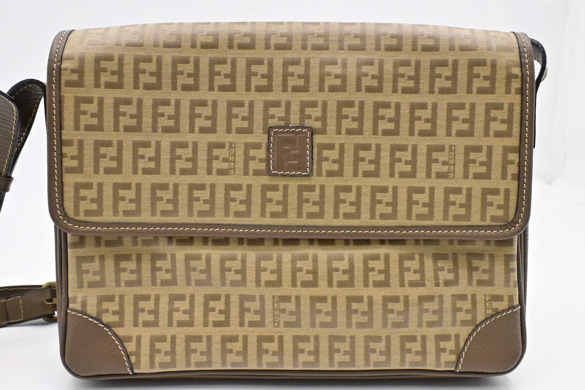 Fendi Crossbody In Zucchino Coated Canvas Crossbody Bag