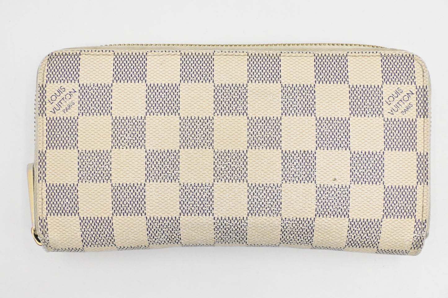 Louis Vuitton Long Zippy Damier Azur Canvas Wallet Case Canvas 1