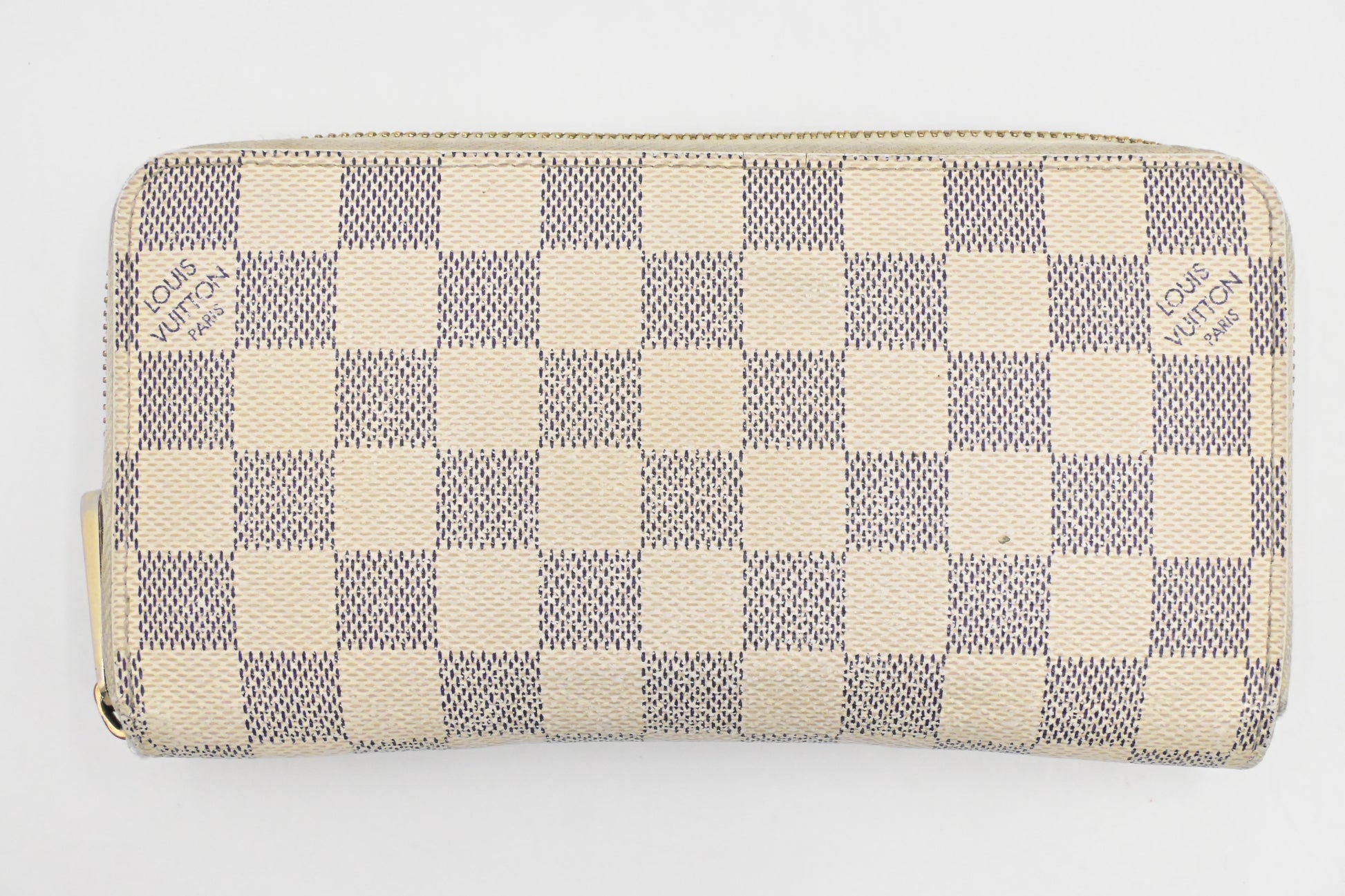 Louis Vuitton Long Zippy Damier Azur Canvas Wallet Case Canvas 1