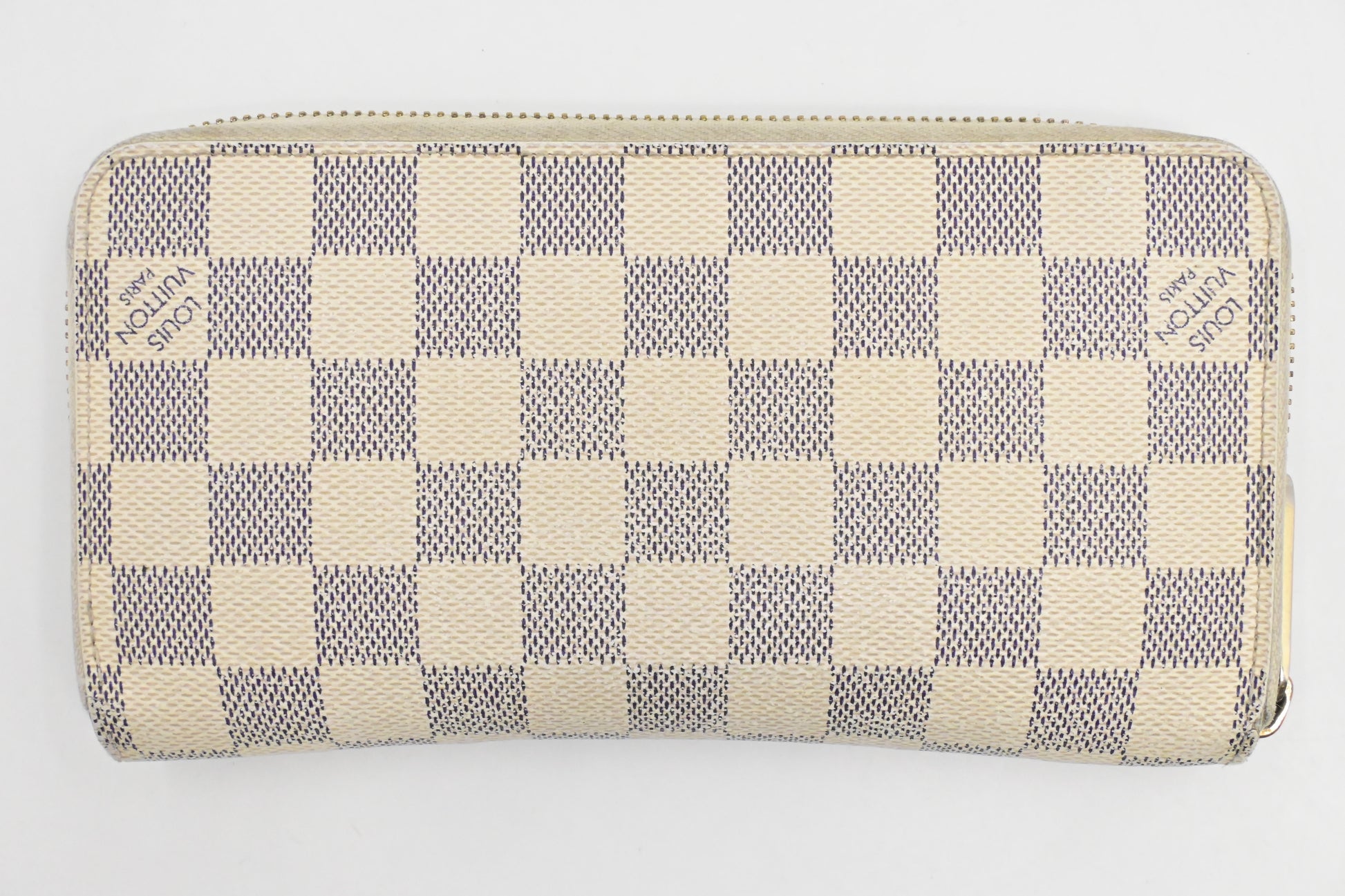 Louis Vuitton Long Zippy Damier Azur Canvas Wallet Case Canvas 1