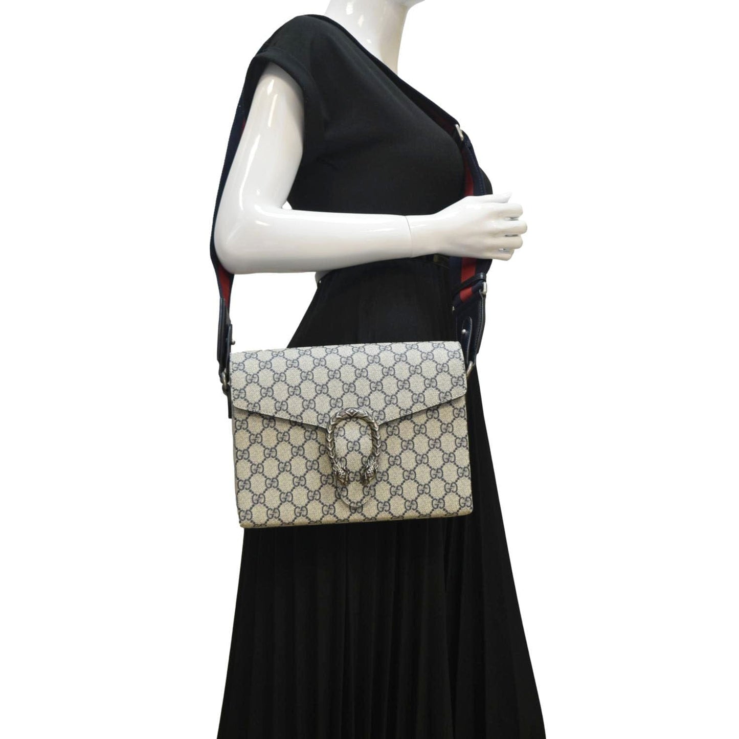 Gucci Dionysus Supreme Crossbody Bag Navy Canvas Blue