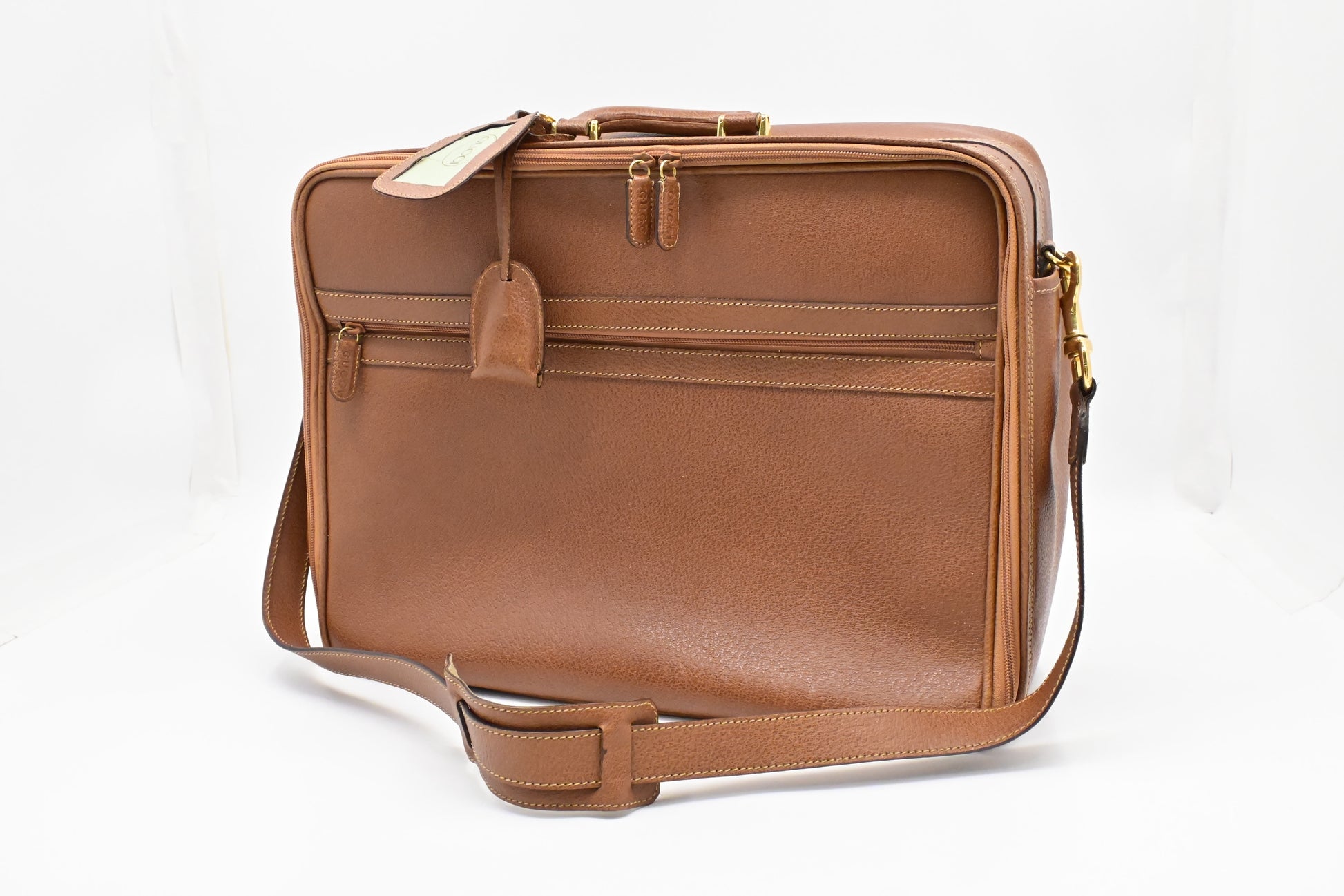 Gucci Suitcase Leather Brown Travel Bag