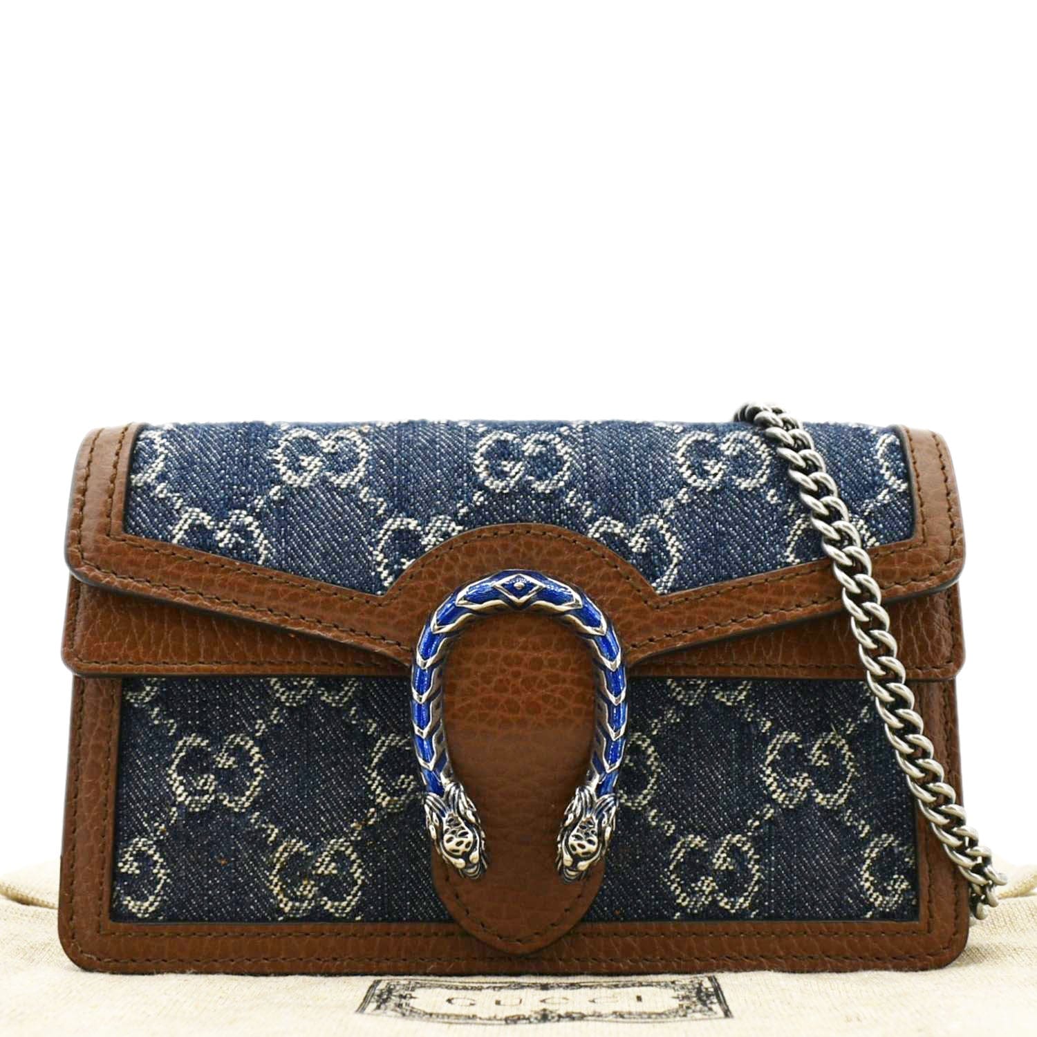 Gucci Dionysus Super Supreme Crossbody Bag Canvas Blue
