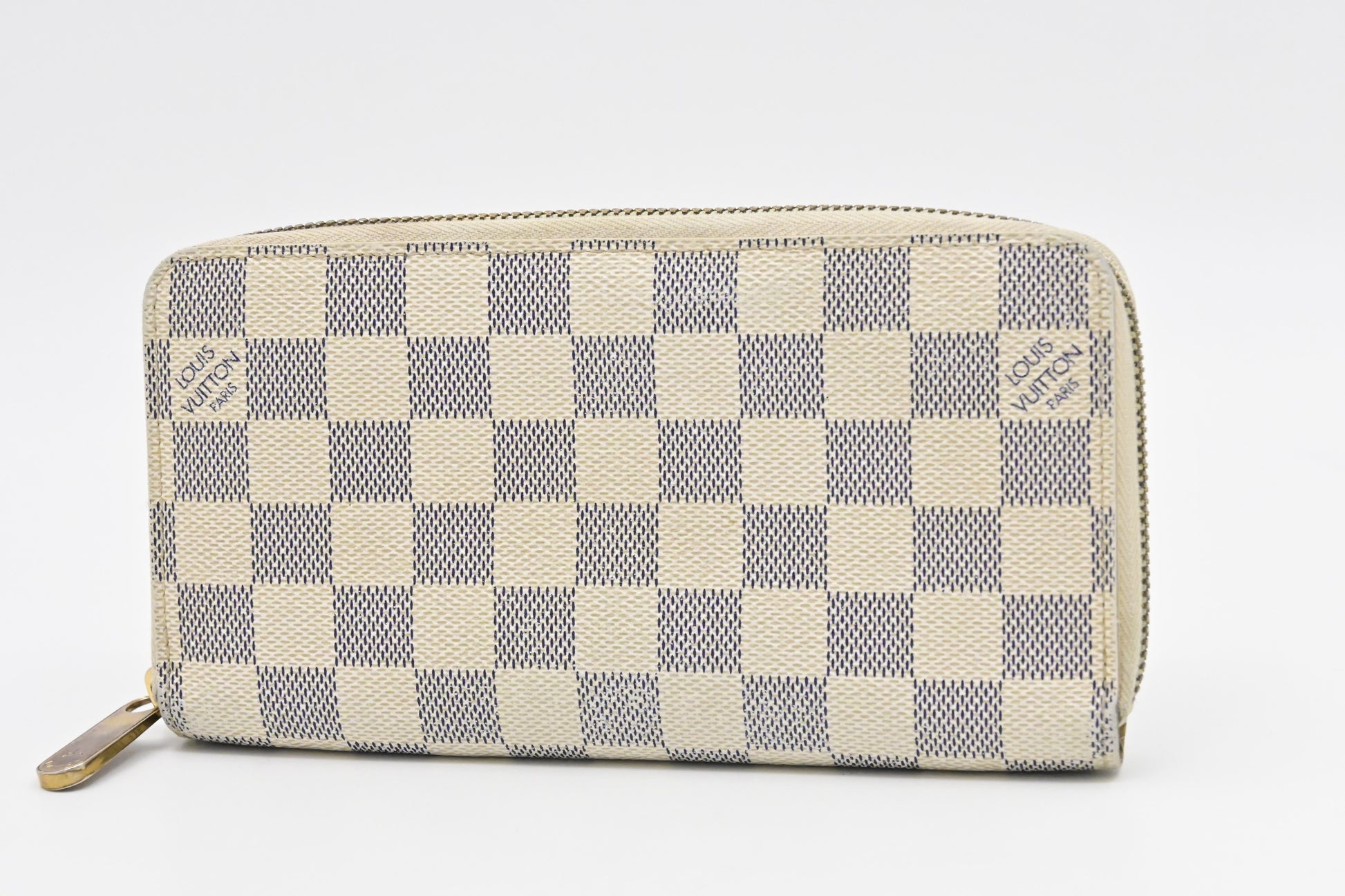 Louis Vuitton Long Zippy Damier Azur Canvas Wallet Case Canvas 3