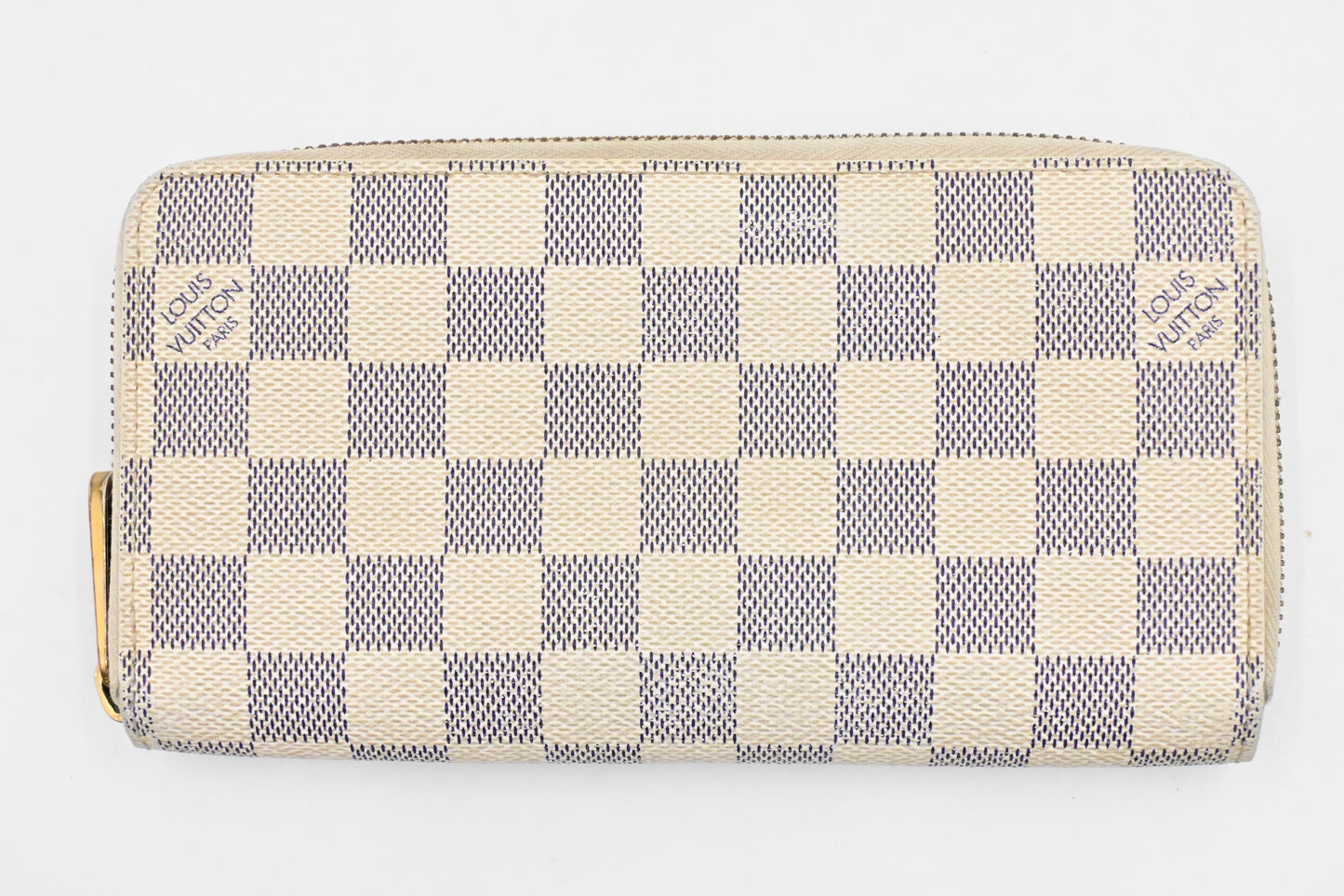 Louis Vuitton Long Zippy Damier Azur Canvas Wallet Case Canvas 3