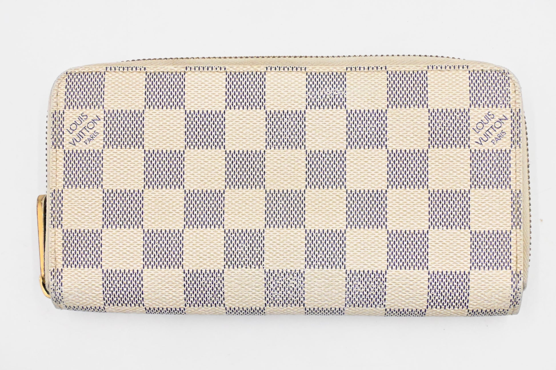 Louis Vuitton Long Zippy Damier Azur Canvas Wallet Case Canvas 3