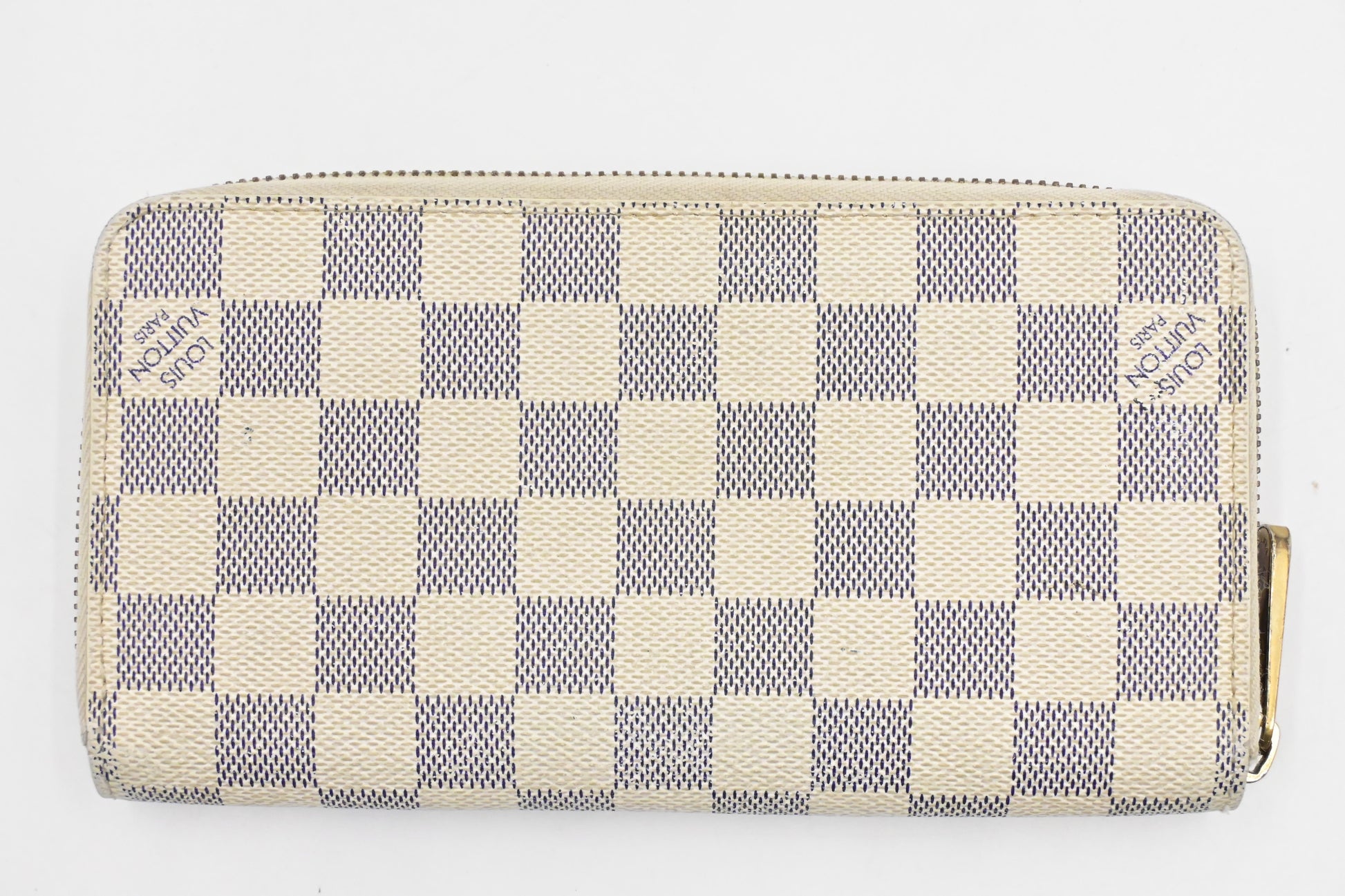 Louis Vuitton Long Zippy Damier Azur Canvas Wallet Case Canvas 3