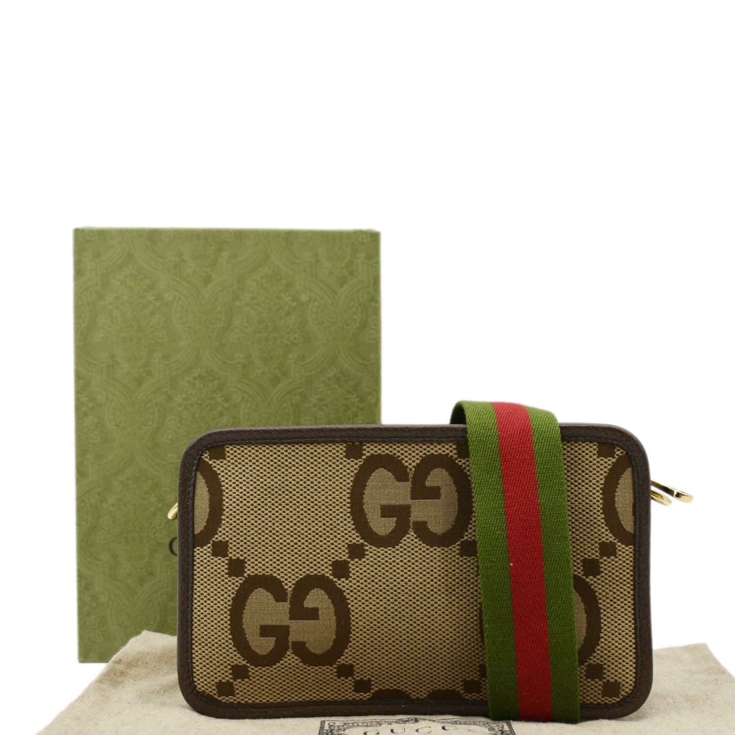 Gucci Jumbo Crossbody Bag Canvas Beige