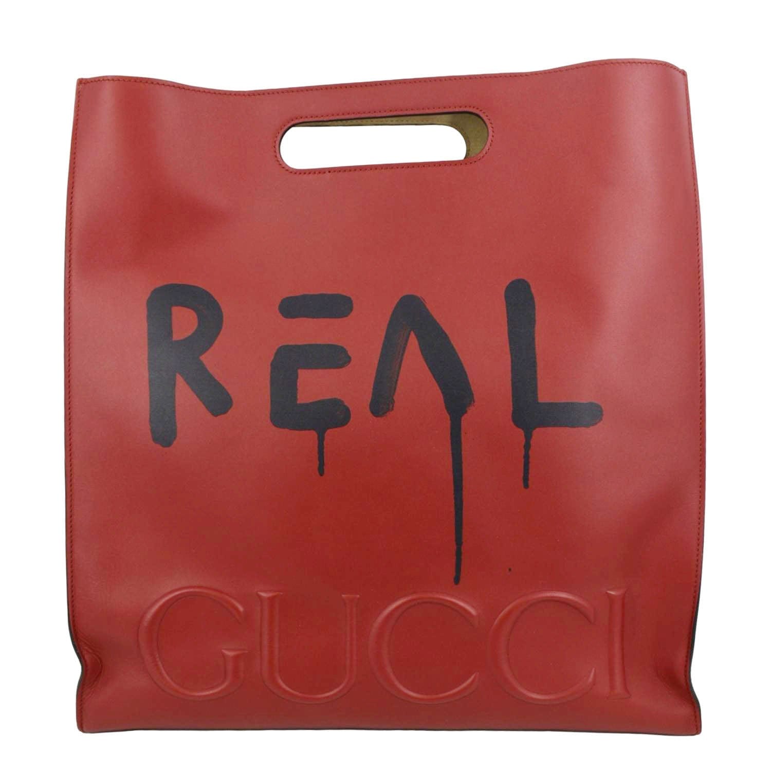 Gucci Ghost Real Xl Tote Bag Leather Red