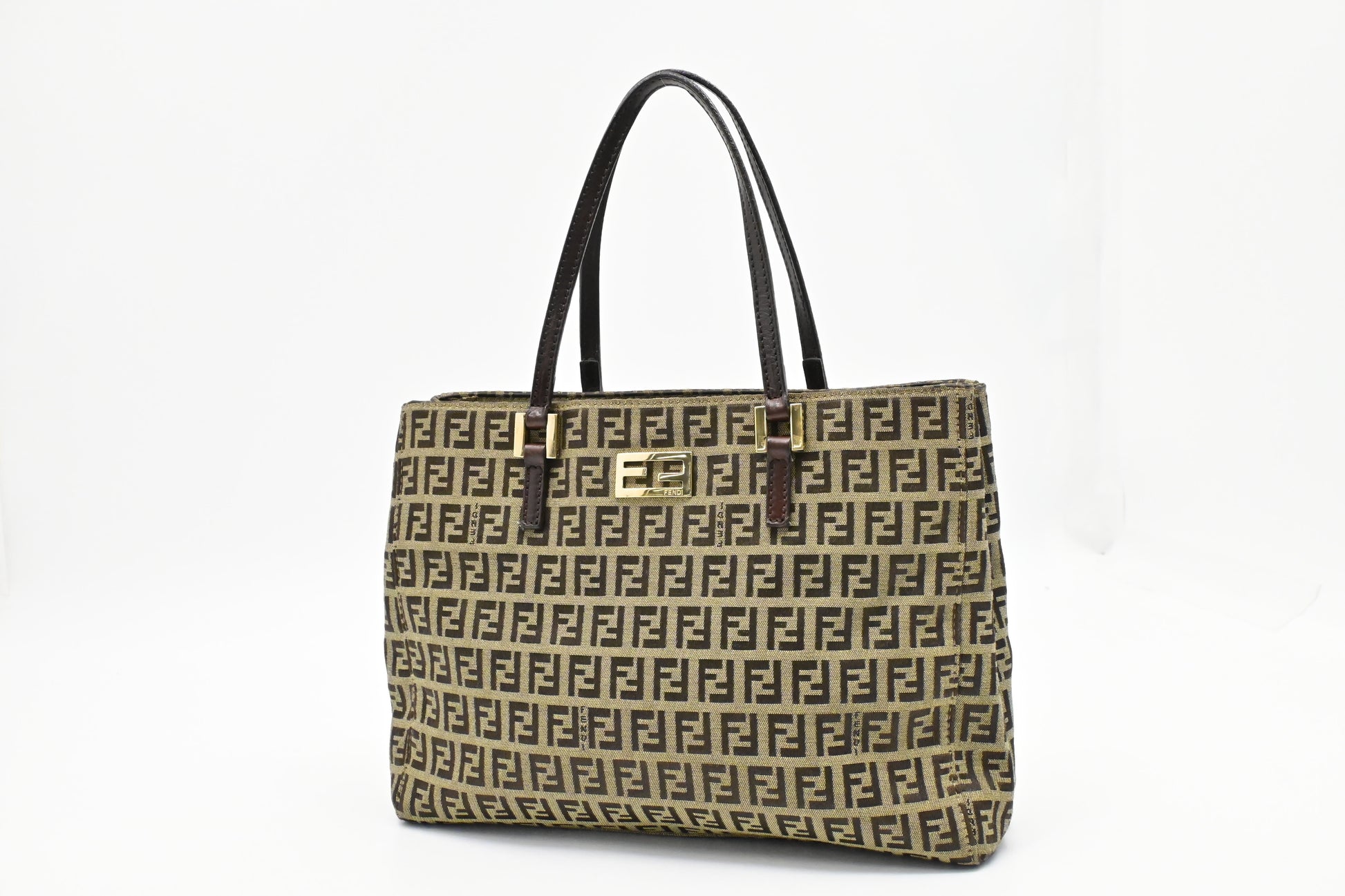 Fendi Shoulder Bag In Zucchino Canvas Brown