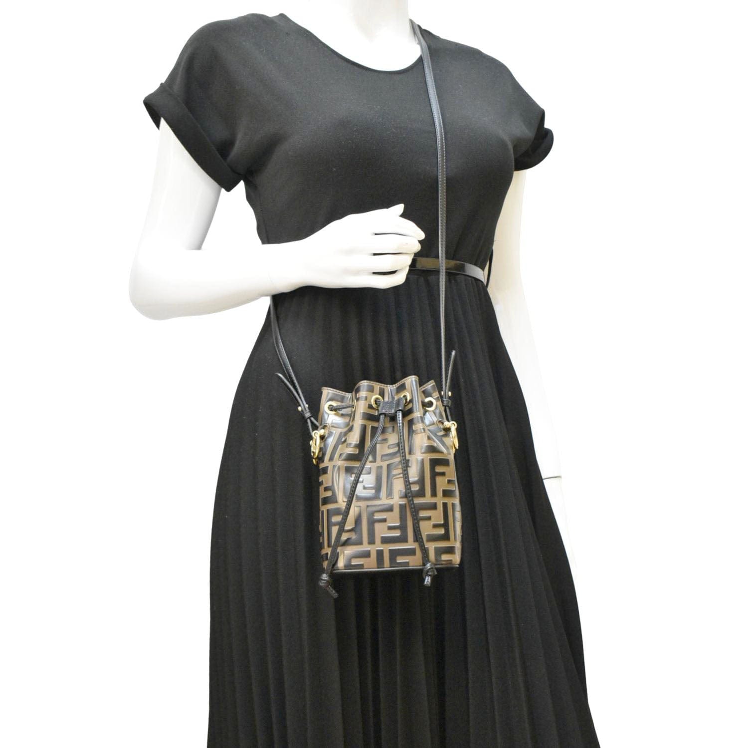 Fendi Mon Tresor Crossbody Bag Leather Brown Mini